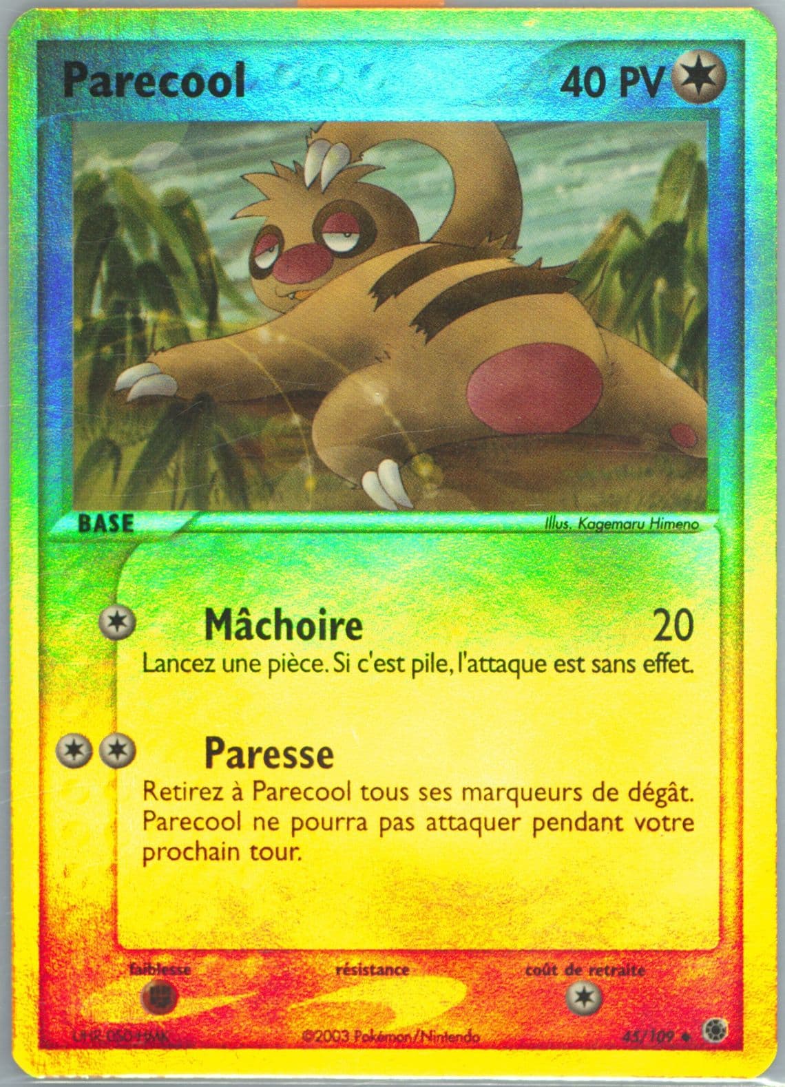 Parecool-Reverse Foil French (45) 2003 Pokemon EX Ruby & Sapphire
