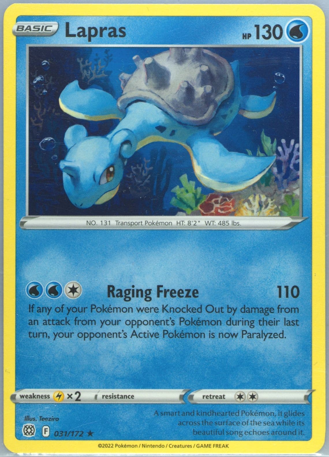Lapras (031) 2022 Pokemon Sword & Shield Brilliant Stars