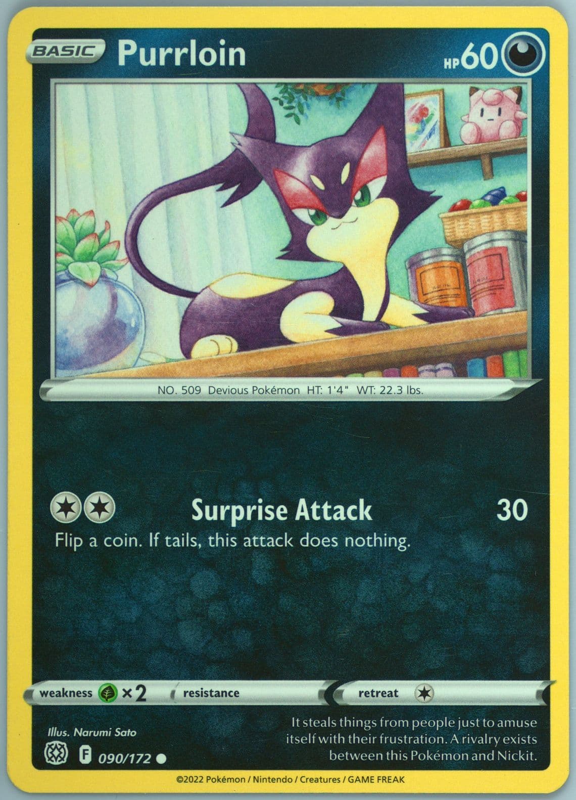 Purrloin (090) 2022 Pokemon Sword & Shield Brilliant Stars