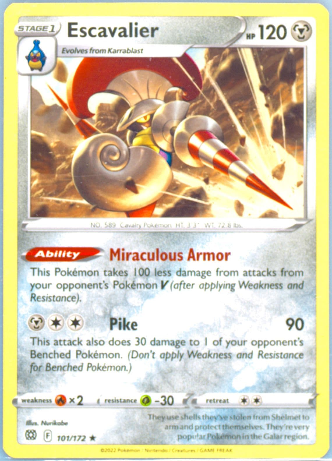 Escavalier (101) 2022 Pokemon Sword & Shield Brilliant Stars