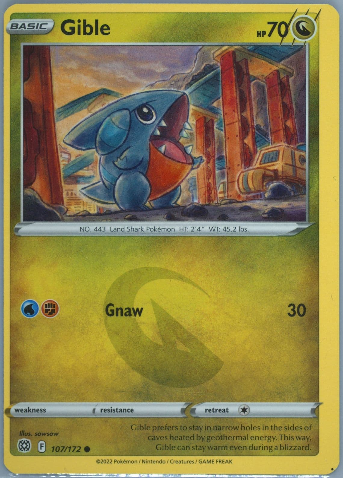 Gible (107) 2022 Pokemon Sword & Shield Brilliant Stars