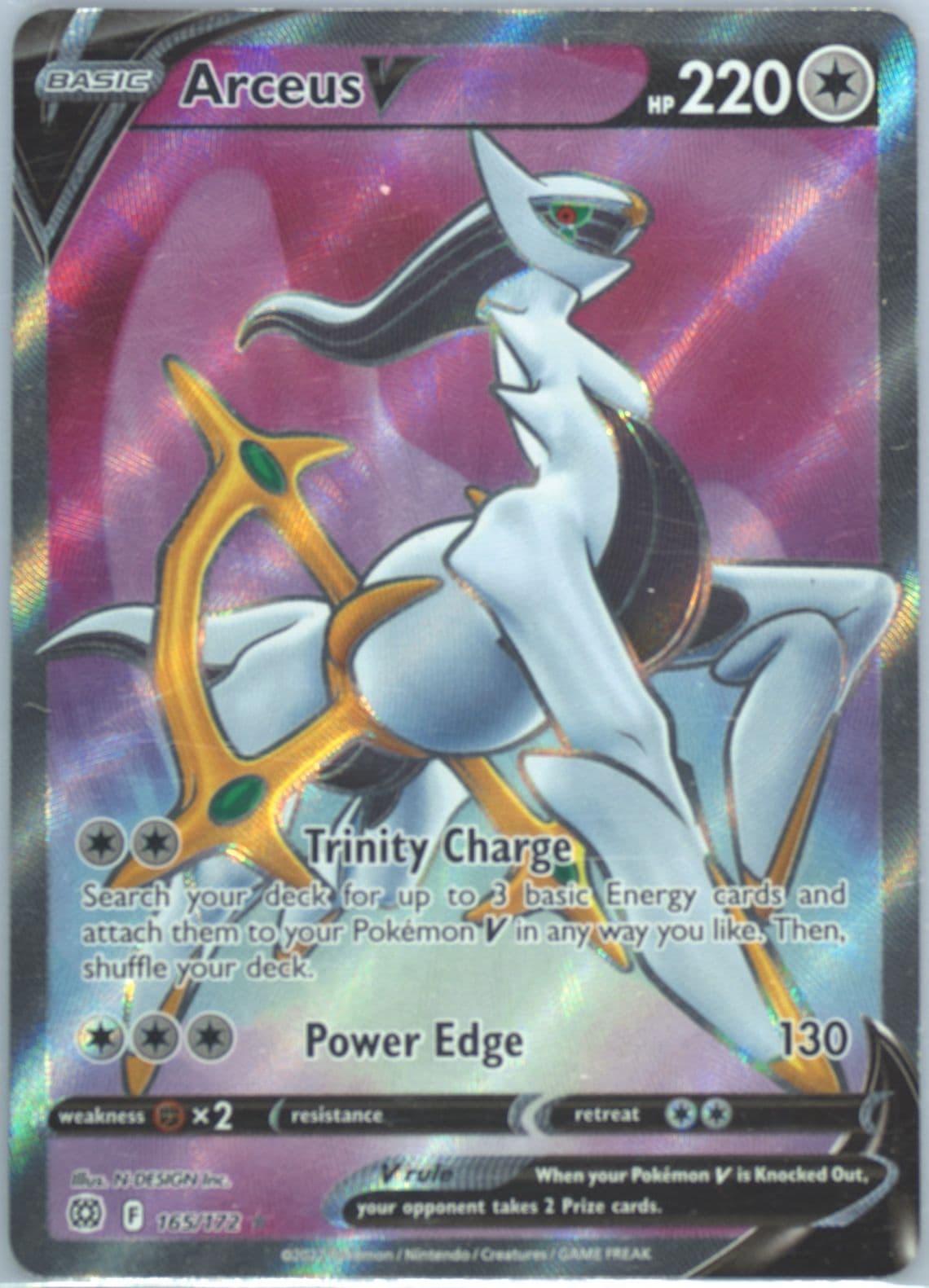Full Art/Arceus V (165) 2022 Pokemon Sword & Shield Brilliant Stars