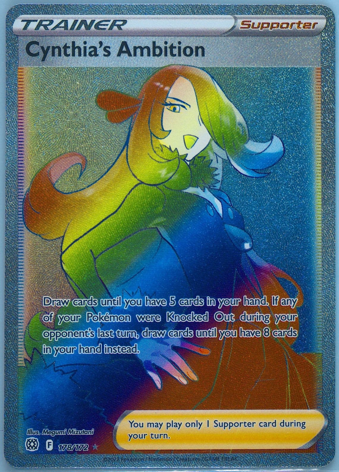 Full Art/Cynthia's Ambition Secret (178) 2022 Pokemon Sword & Shield Brilliant Stars