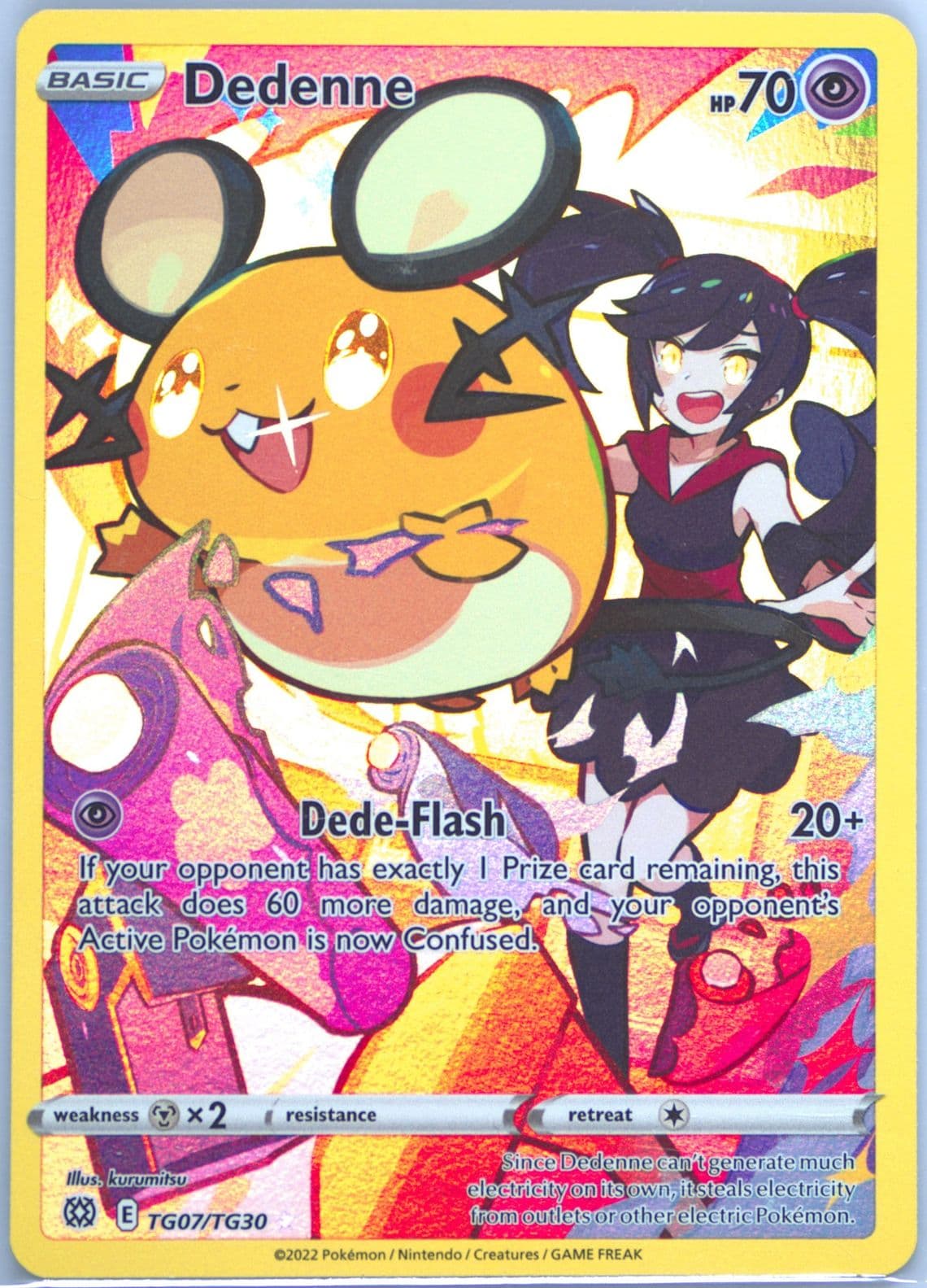 Full Art/Dedenne (TG07) 2022 Pokemon Sword & Shield Brilliant Stars