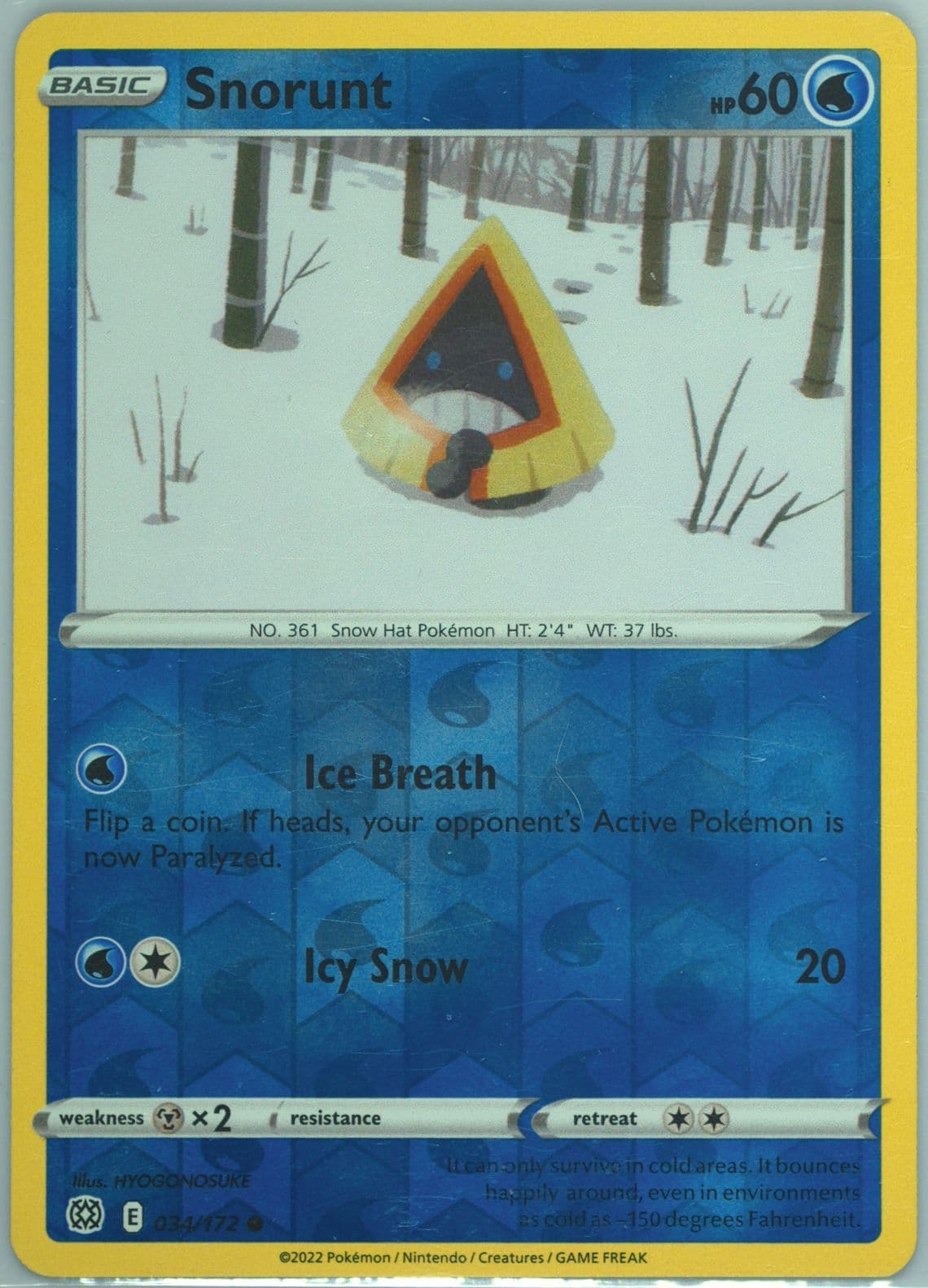 Snorunt-Reverse Foil (034) 2022 Pokemon Sword & Shield Brilliant Stars