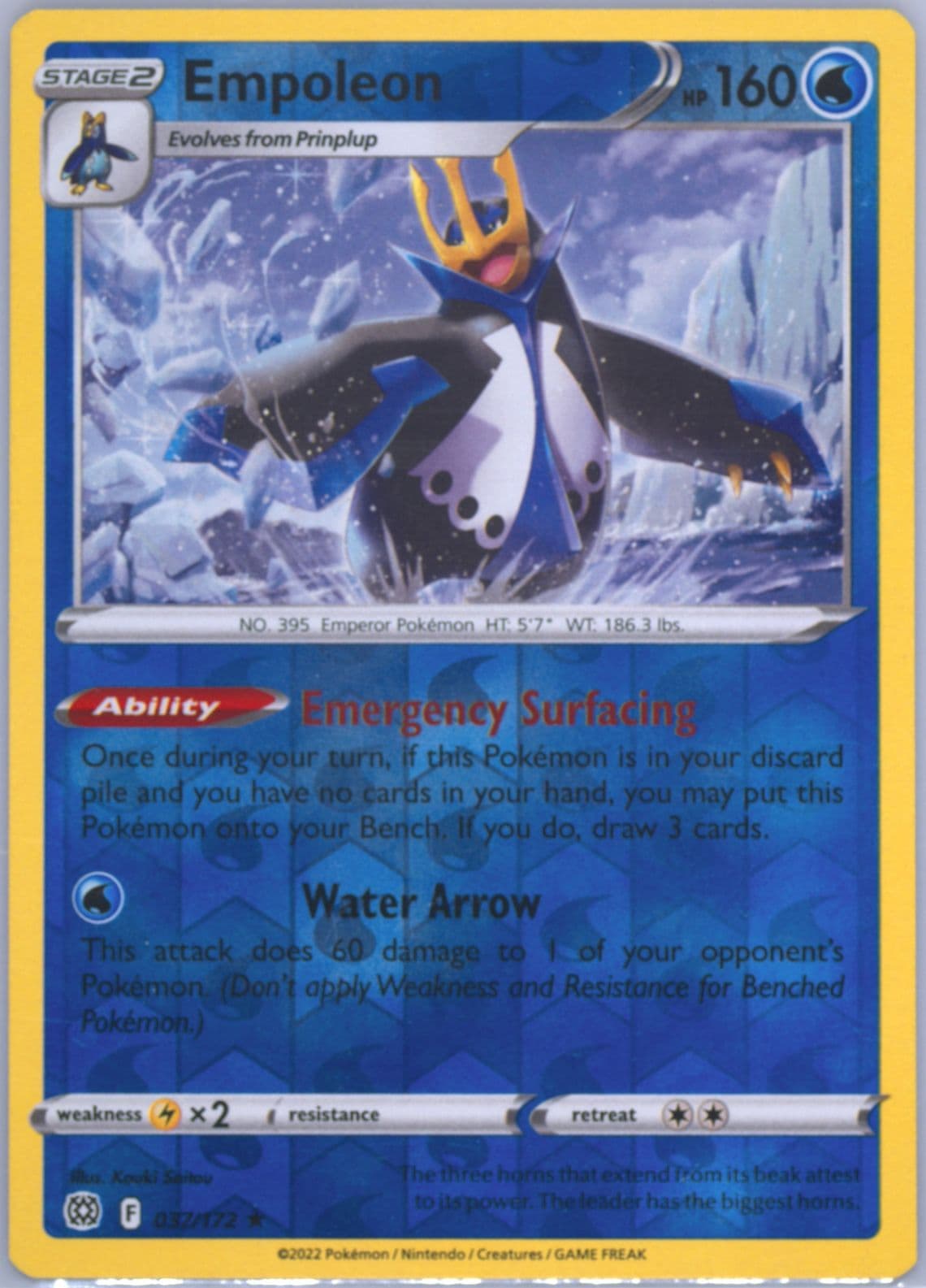 Empoleon-Reverse Foil (037) 2022 Pokemon Sword & Shield Brilliant Stars