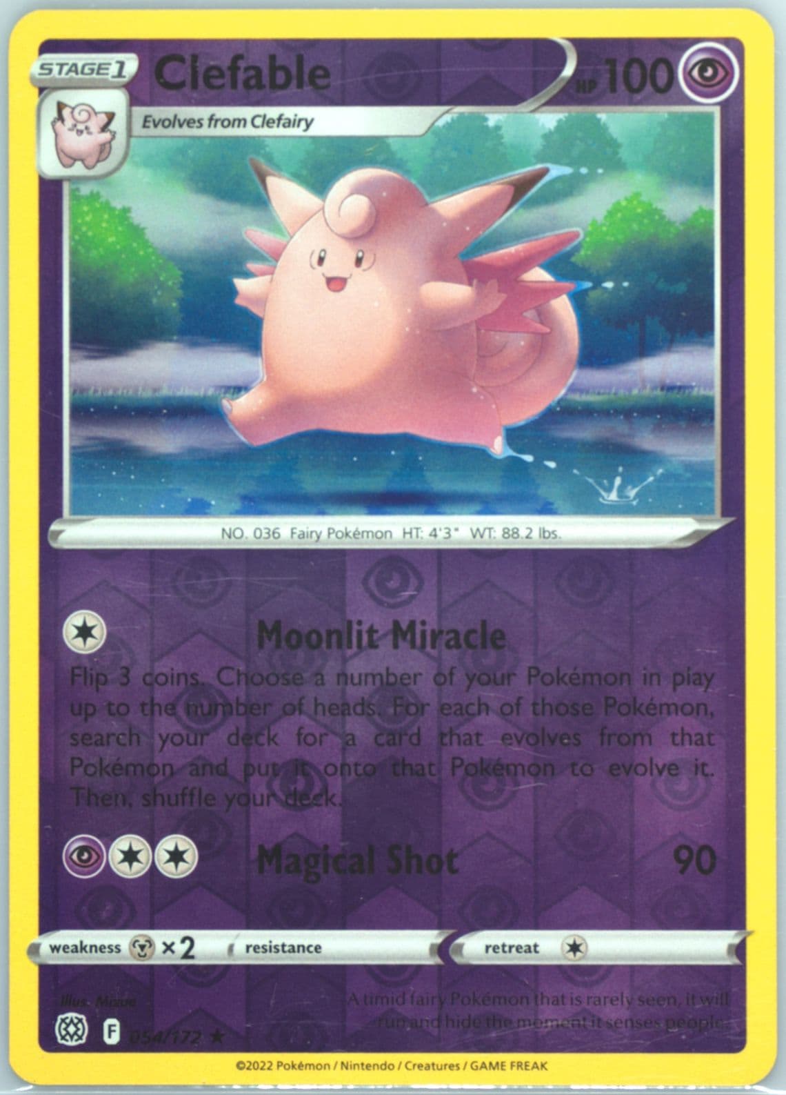 Clefable-Reverse Foil (054) 2022 Pokemon Sword & Shield Brilliant Stars