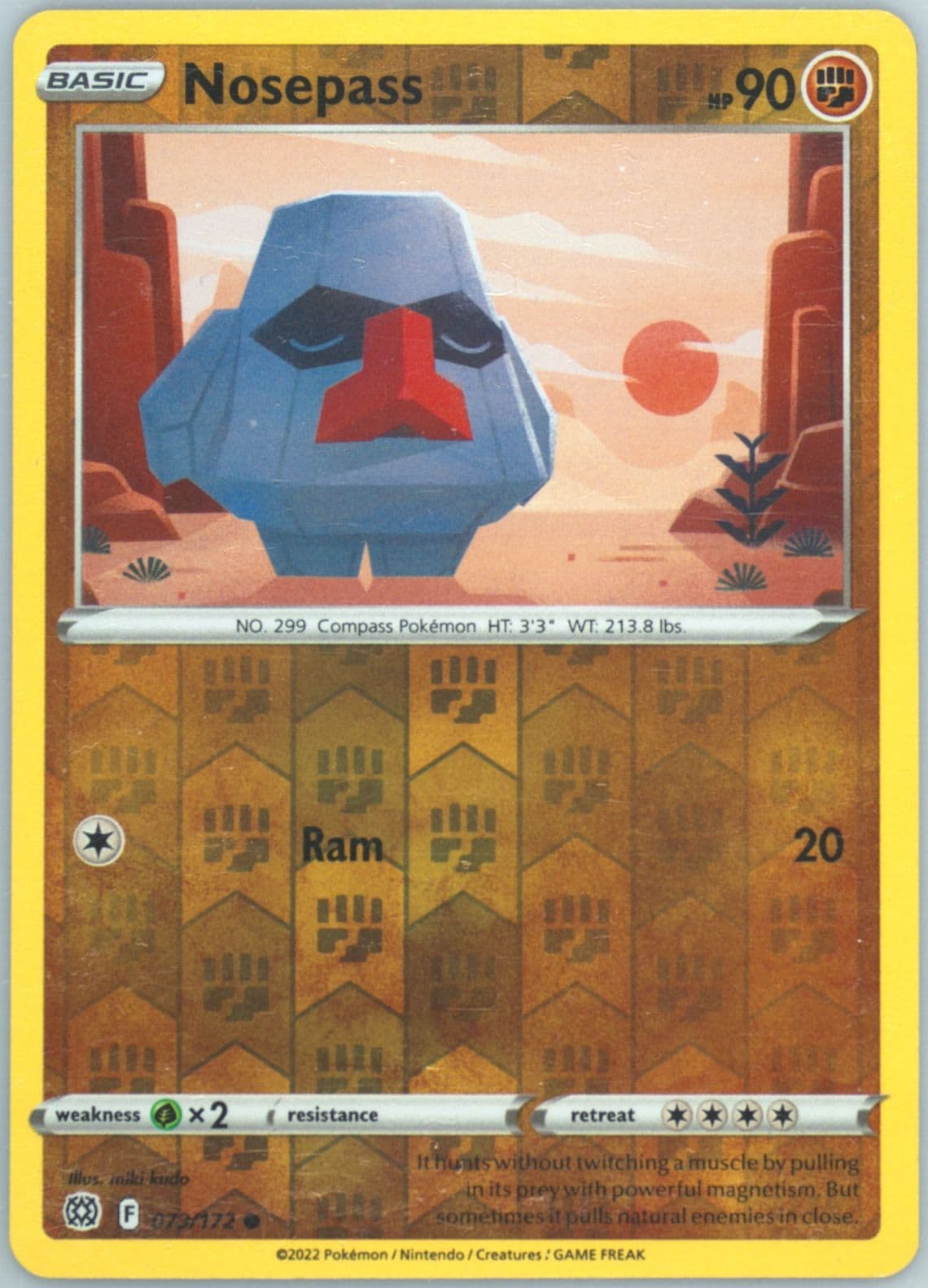 Nosepass-Reverse Foil (073) 2022 Pokemon Sword & Shield Brilliant Stars