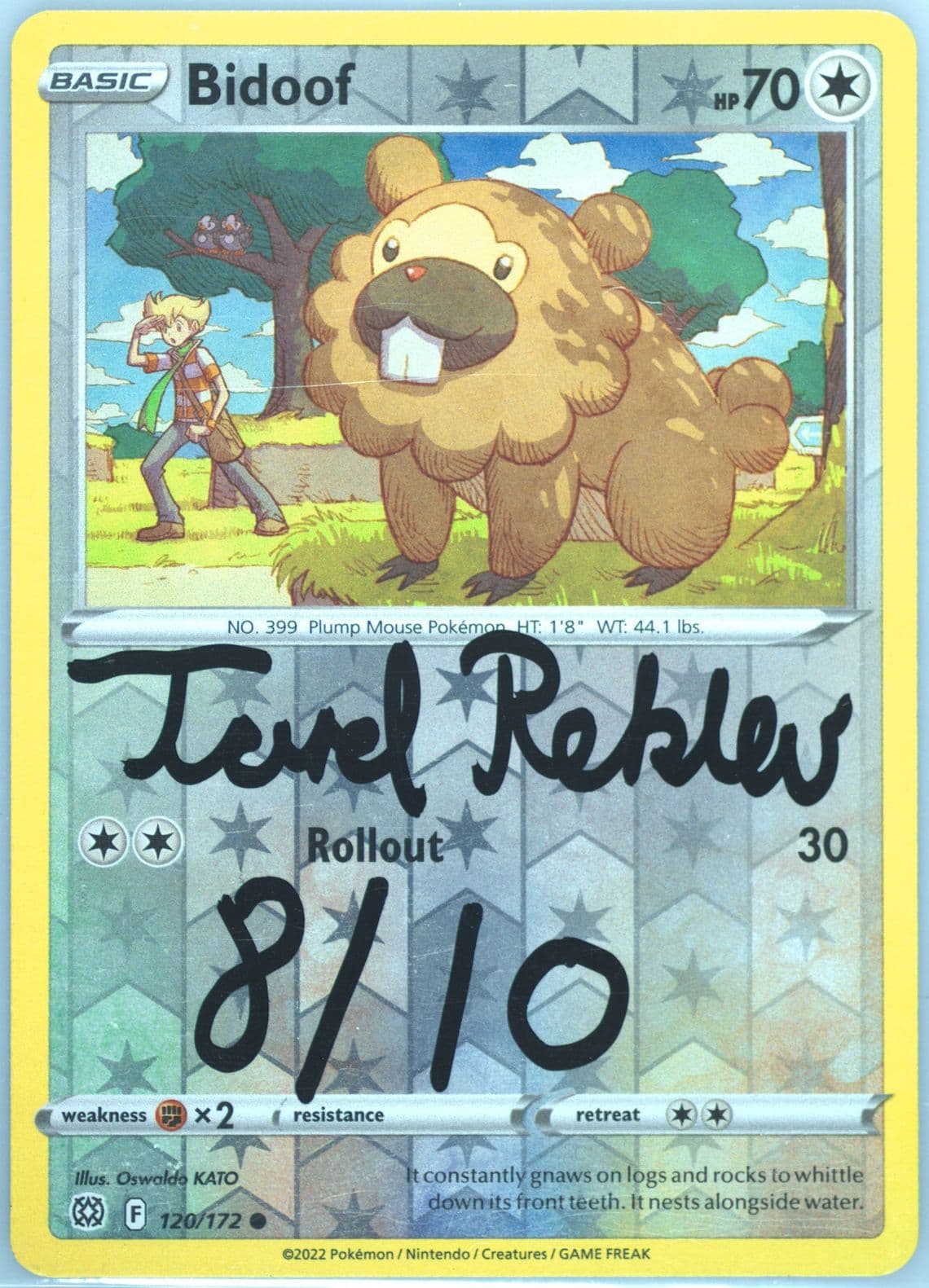 Bidoof-Reverse Foil (120) 2022 Pokemon Sword & Shield Brilliant Stars
