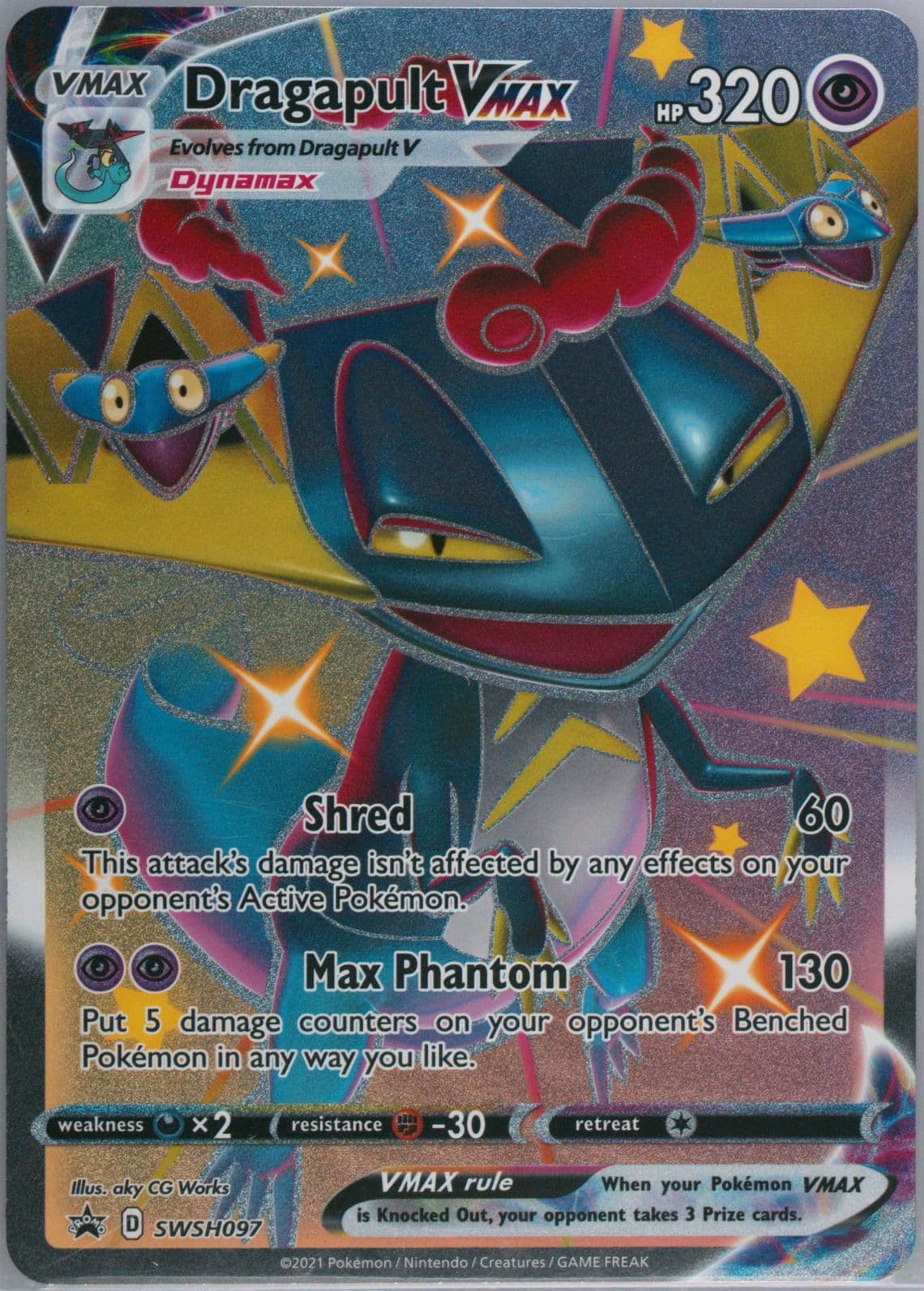 Full Art/Dragapult Vmax Shining Fates Premium Collection Box-Jumbo (097) 2021 Pokemon Swsh Black Star Promo