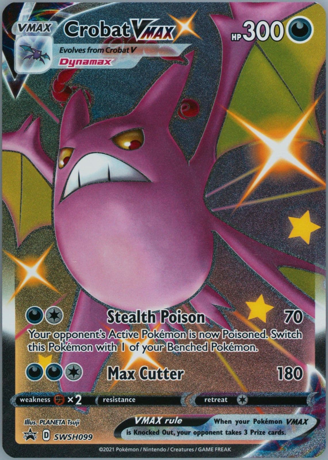 Full Art/Crobat Vmax Shining Fates Premium Collection Box-Jumbo (099) 2021 Pokemon Swsh Black Star Promo