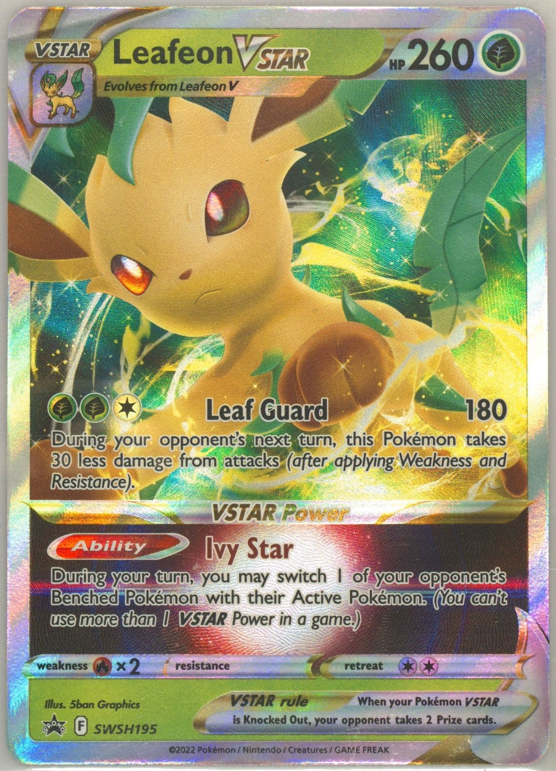 Leafeon Vstar Leafeon Vstar Special Collection (195) 2022 Pokemon Swsh Black Star Promo