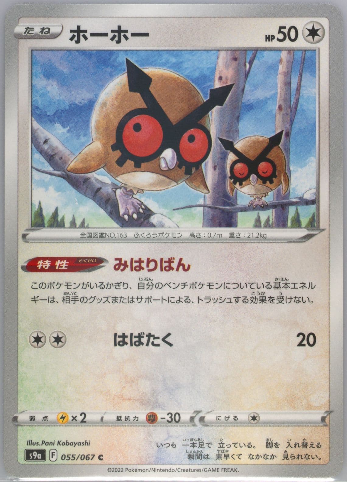 Hoothoot (055) 2022 Pokemon Japanese Sword & Shield Battle Region