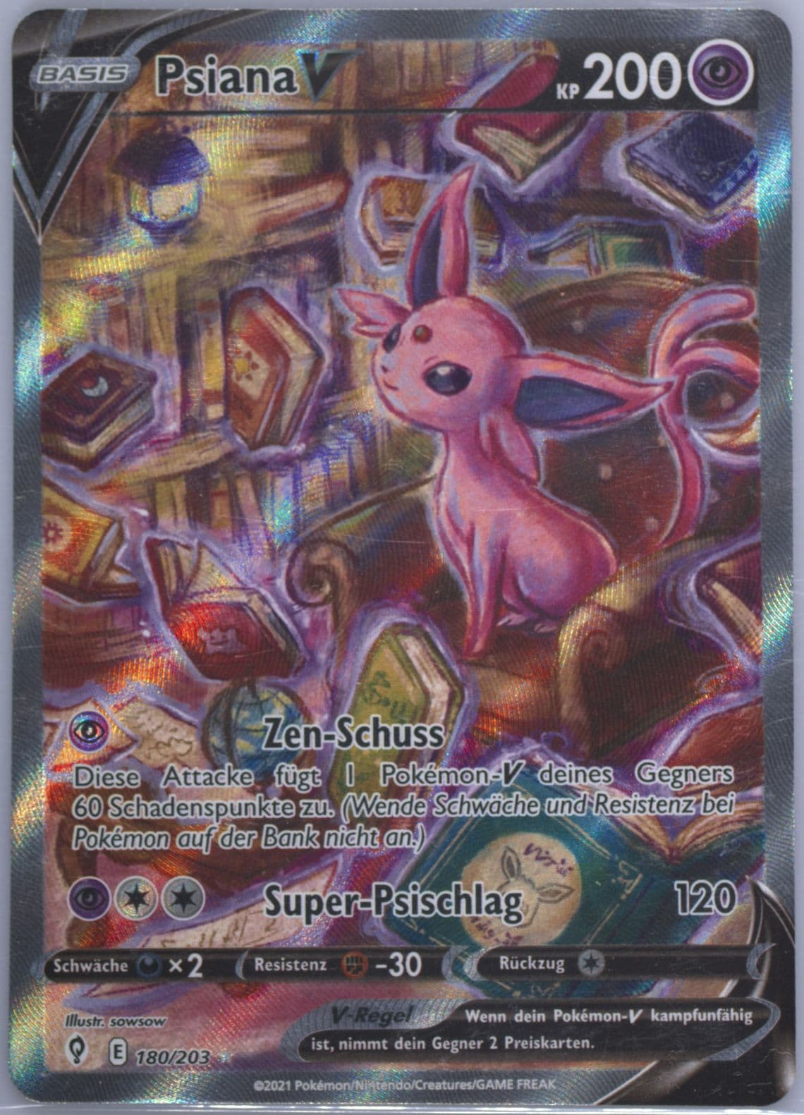 Full Art/Psiana V German (180) 2021 Pokemon Sword & Shield Evolving Skies