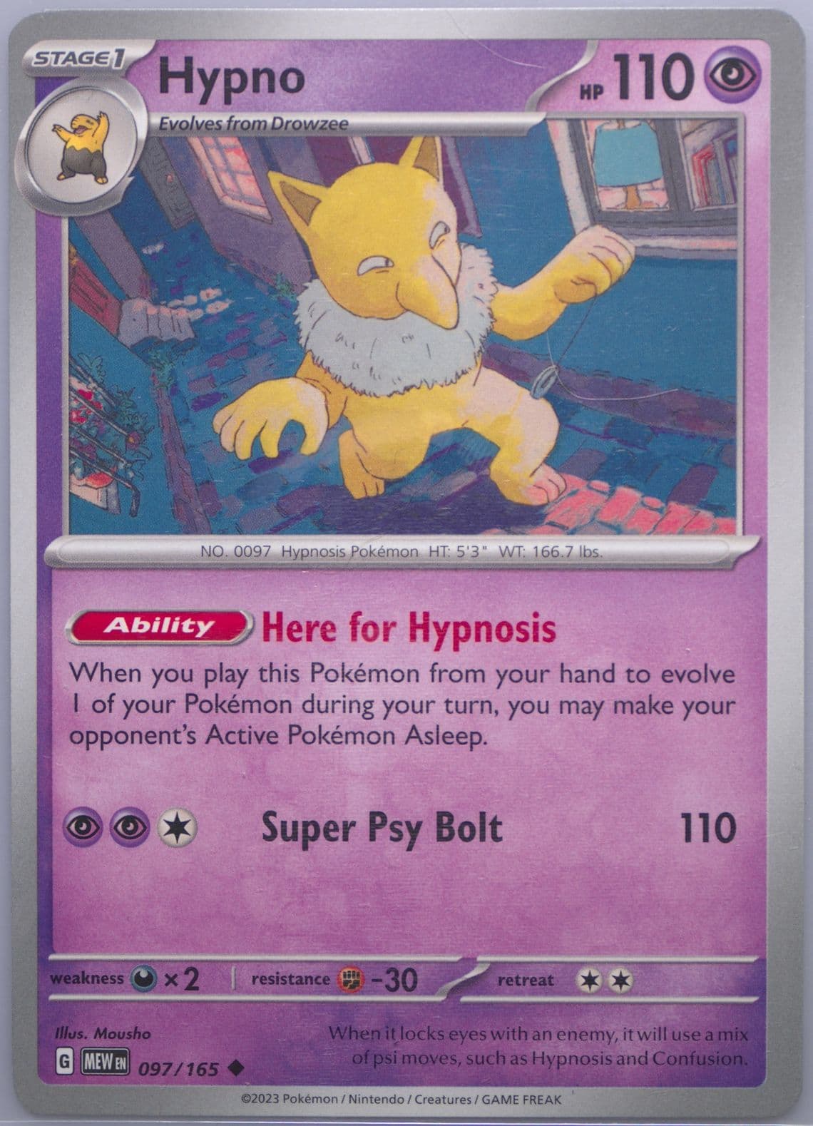 Hypno (097) 2023 Pokemon Mew EN-151