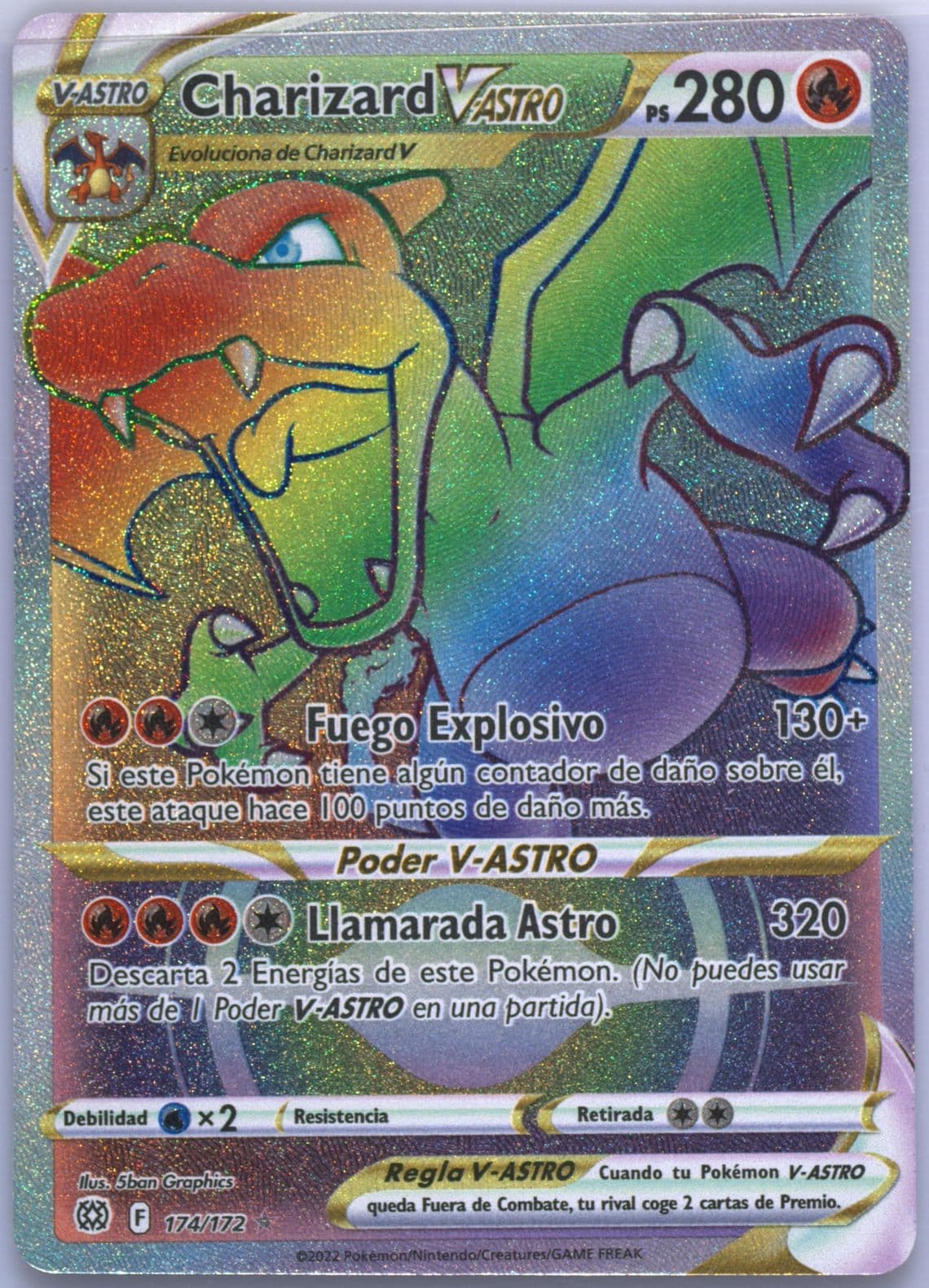 Full Art/Charizard Vastro Spanish-Secret (174) 2022 Pokemon Sword & Shield Brilliant Stars
