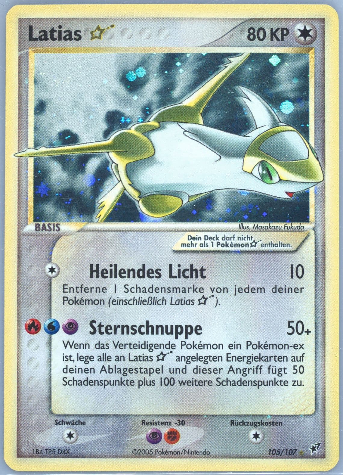 Latias-Holo German-Gold Star (105) 2005 Pokemon EX Deoxys