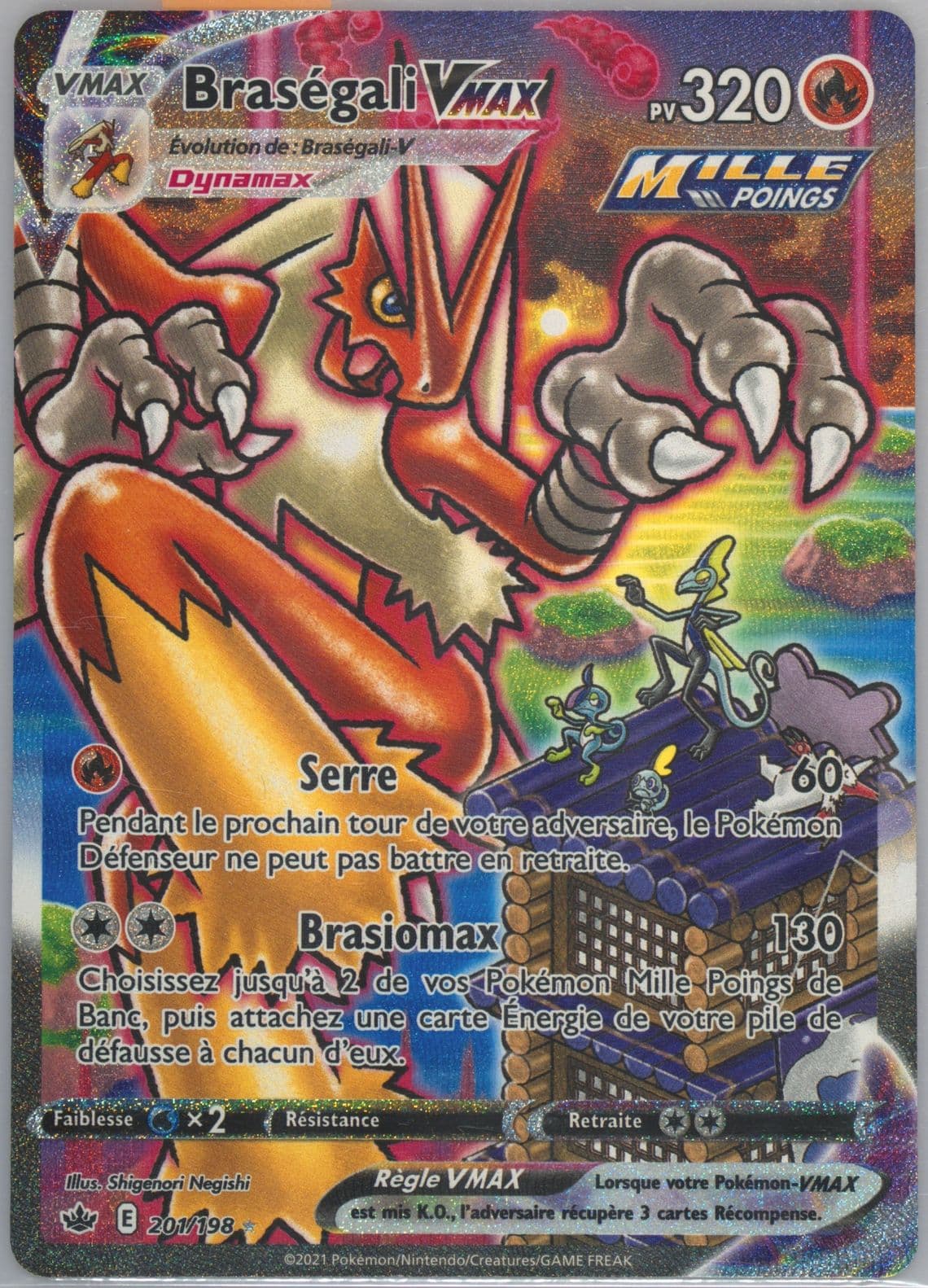 Full Art/Brasegali Vmax French-Secret (201) 2021 Pokemon Sword & Shield Chilling Reign