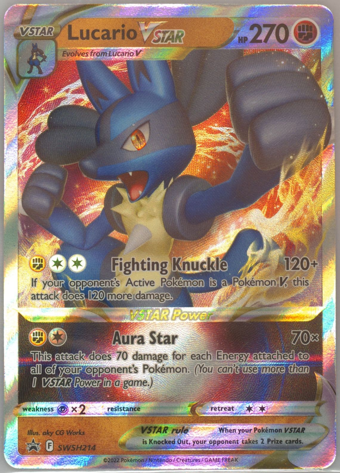 Lucario Vstar Lucario Vstar Premium Collection (214) 2022 Pokemon Swsh Black Star Promo