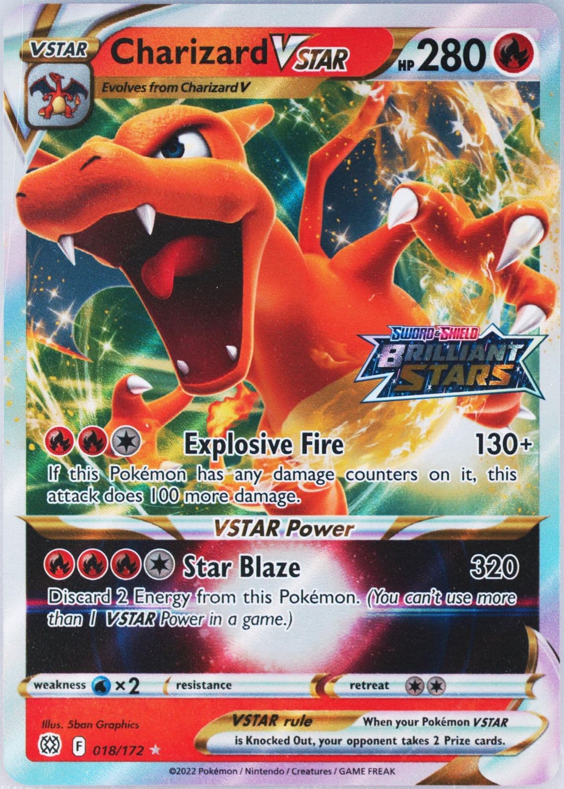 Charizard Vstar Jumbo (018) 2022 Pokemon Sword & Shield Brilliant Stars