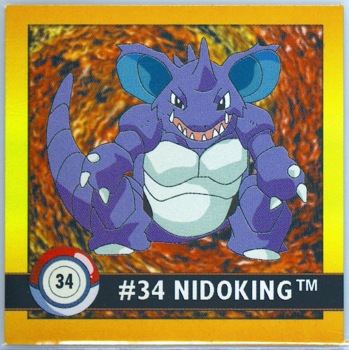 Nidoking (34) 1999 Pokemon Stickers Series 1