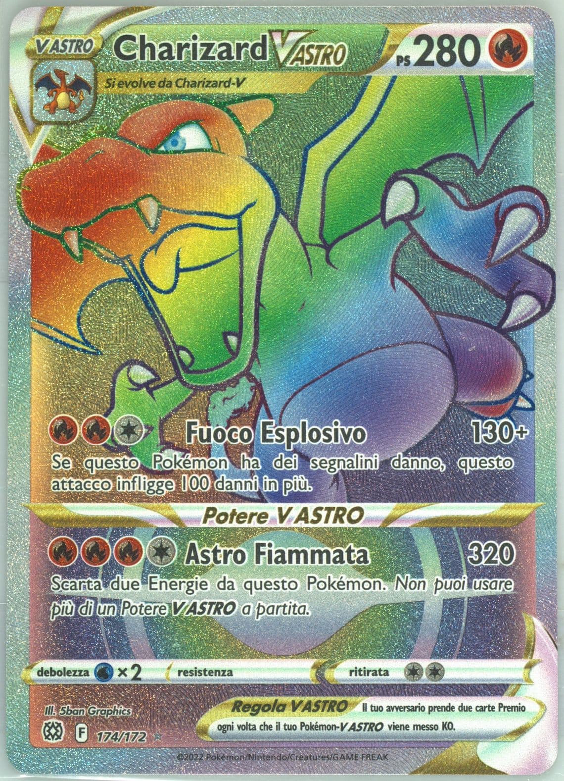 Full Art/Charizard Vastro Italian-Secret (174) 2022 Pokemon Sword & Shield Brilliant Stars
