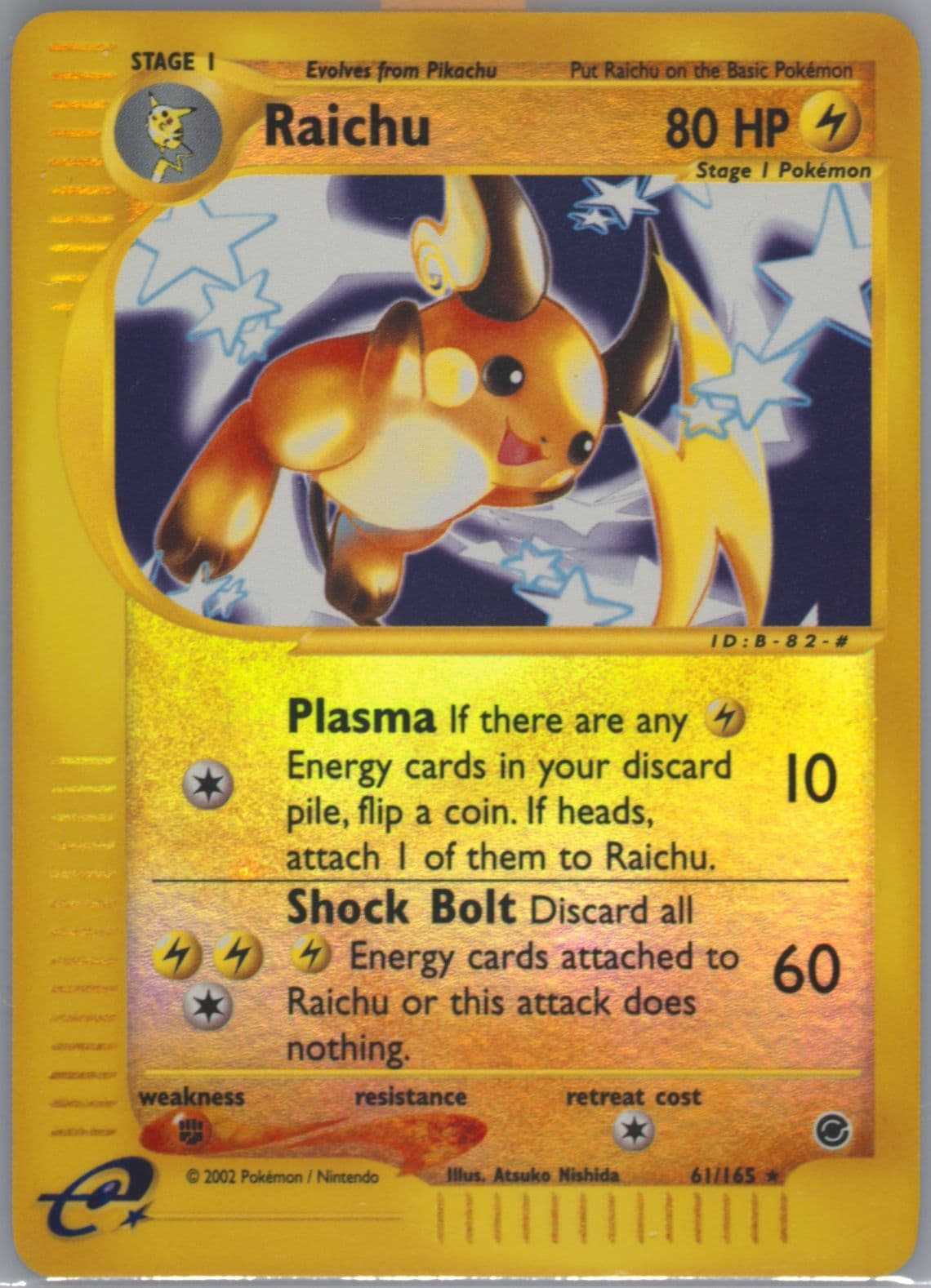 Raichu-Reverse Foil (61) 2002 Pokemon Expedition