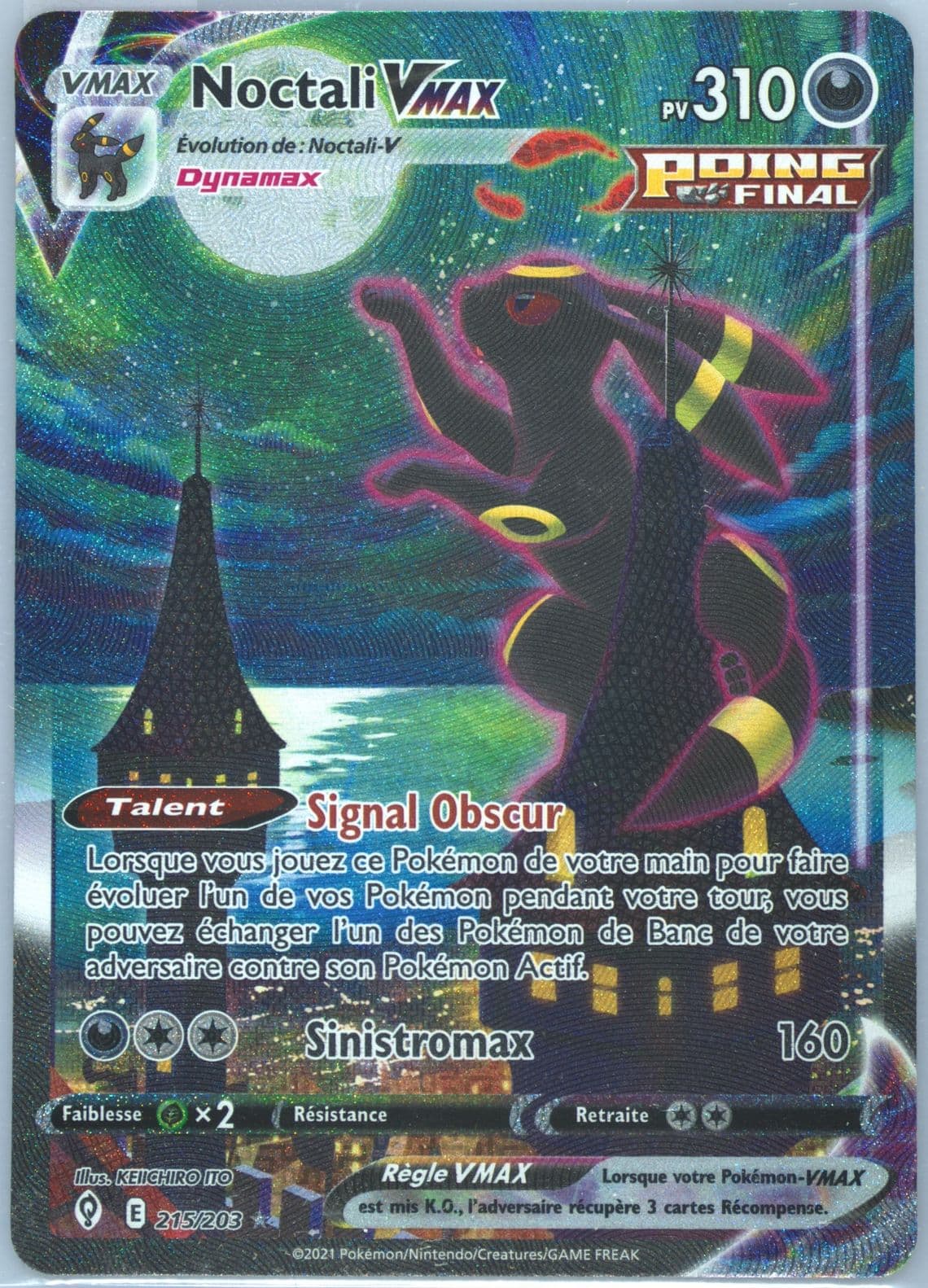 Full Art/Noctali Vmax French-Secret (215) 2021 Pokemon Sword & Shield Evolving Skies