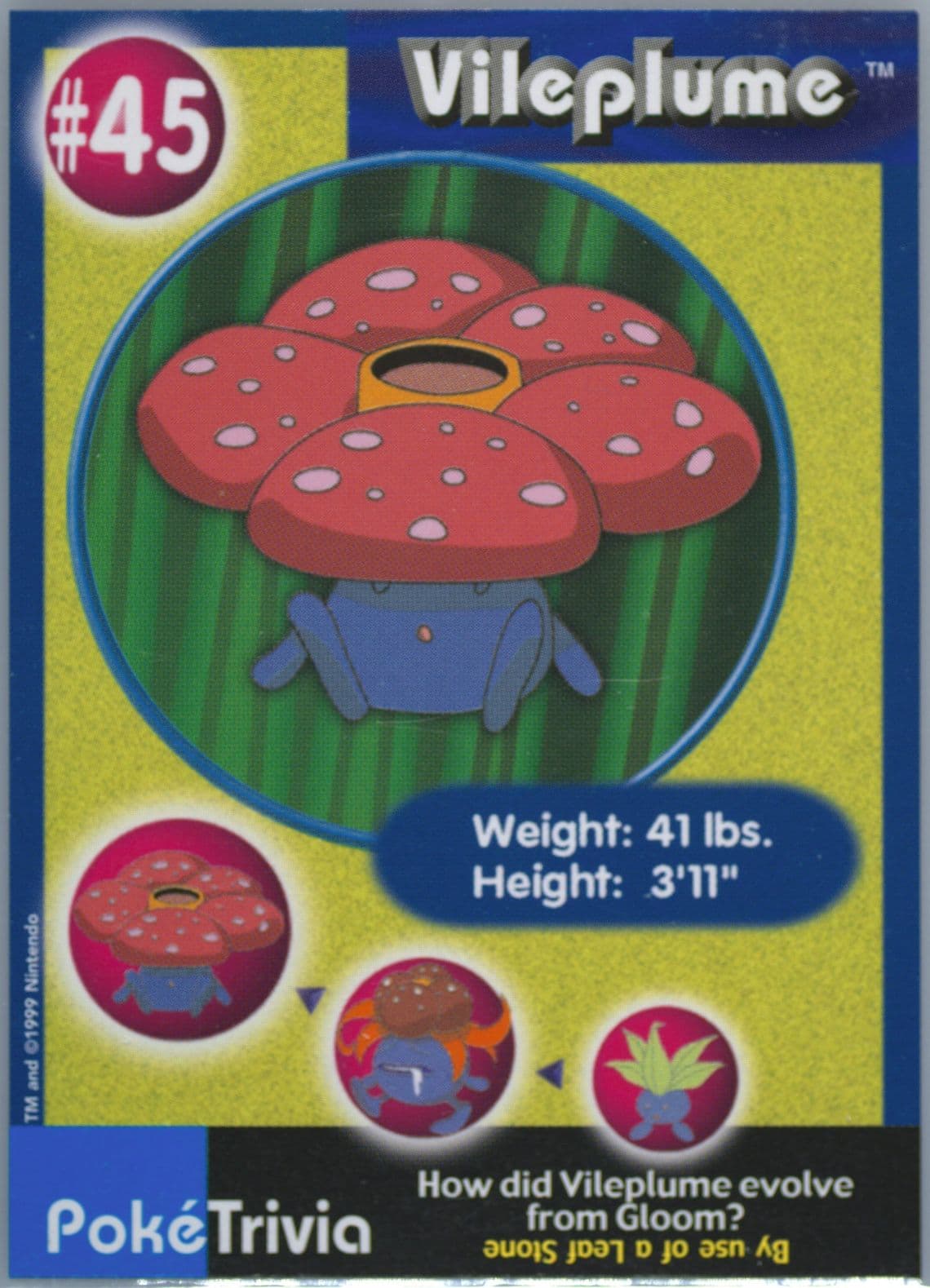 Vileplume (45) 1999 Pokemon Burger King