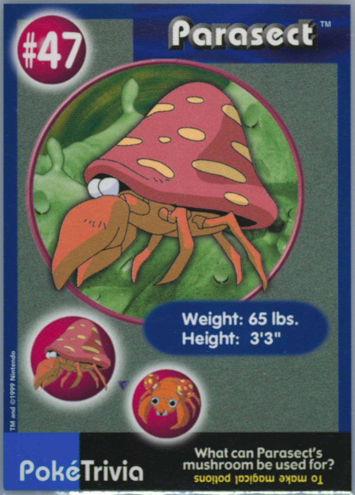 Parasect (47) 1999 Pokemon Burger King