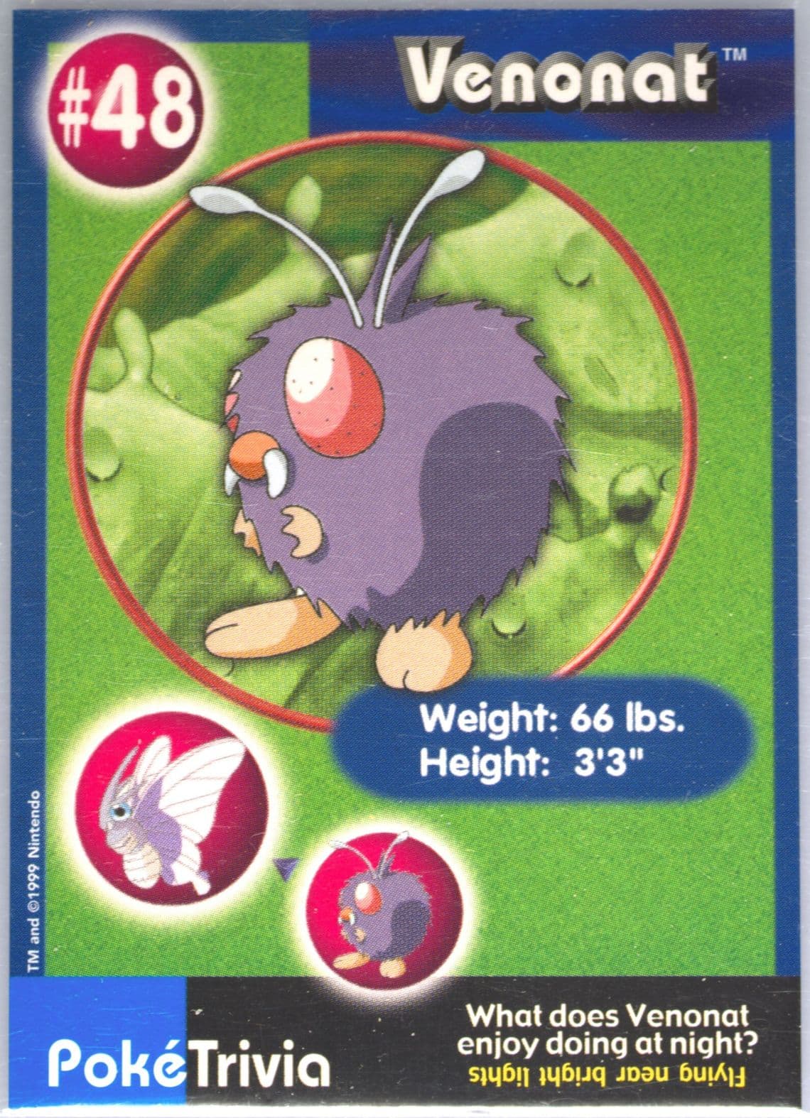 Venonat (48) 1999 Pokemon Burger King
