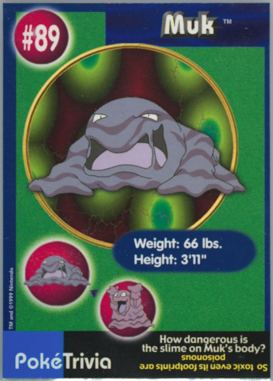 Muk (89) 1999 Pokemon Burger King