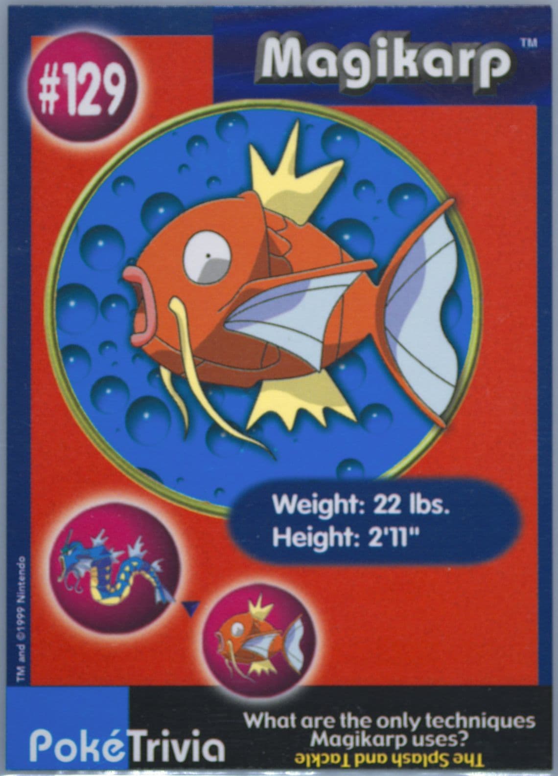 Magikarp (129) 1999 Pokemon Burger King