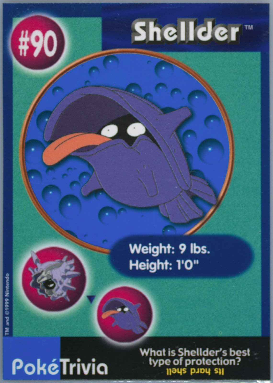 Shellder (90) 1999 Pokemon Burger King