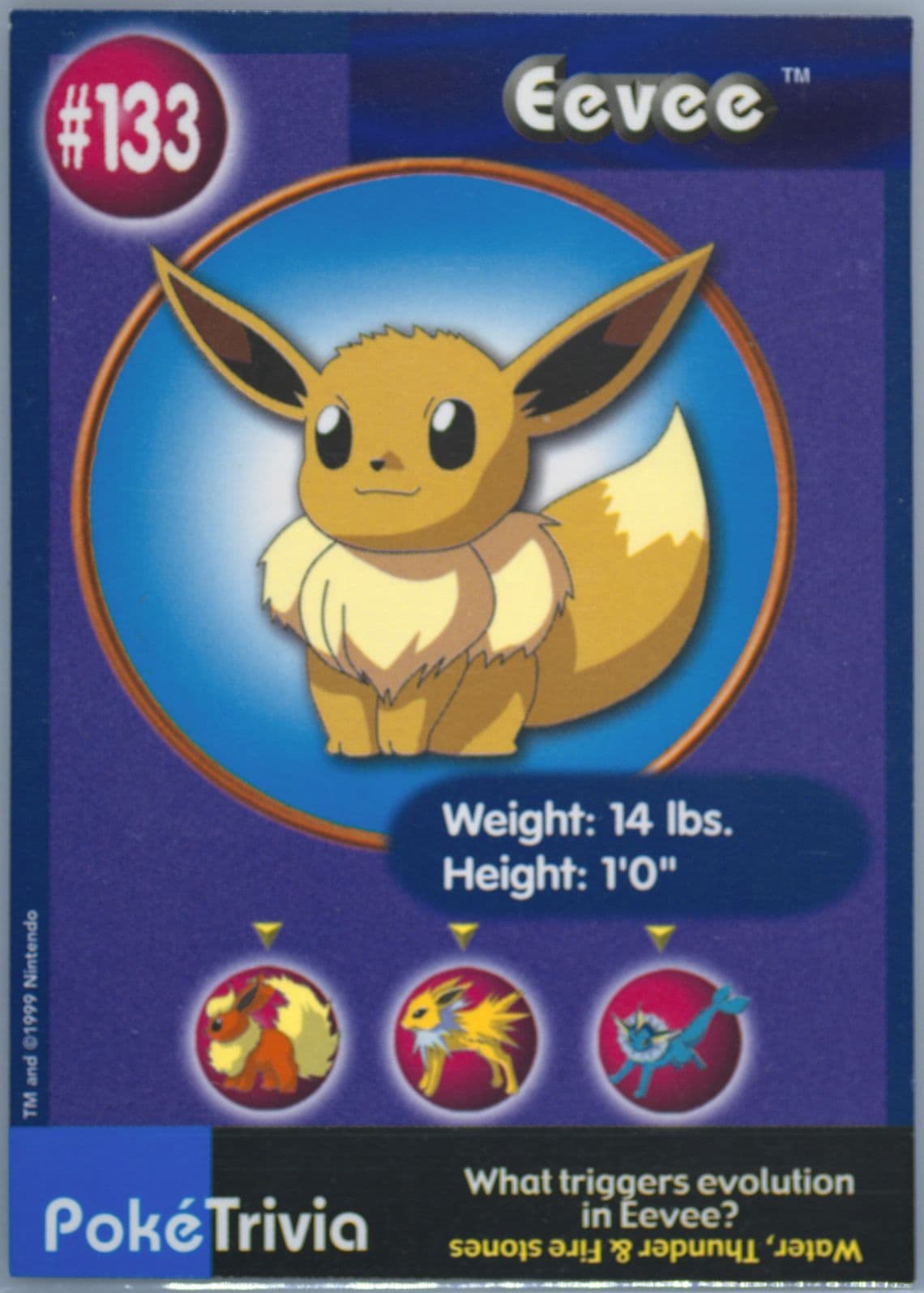Eevee (133) 1999 Pokemon Burger King