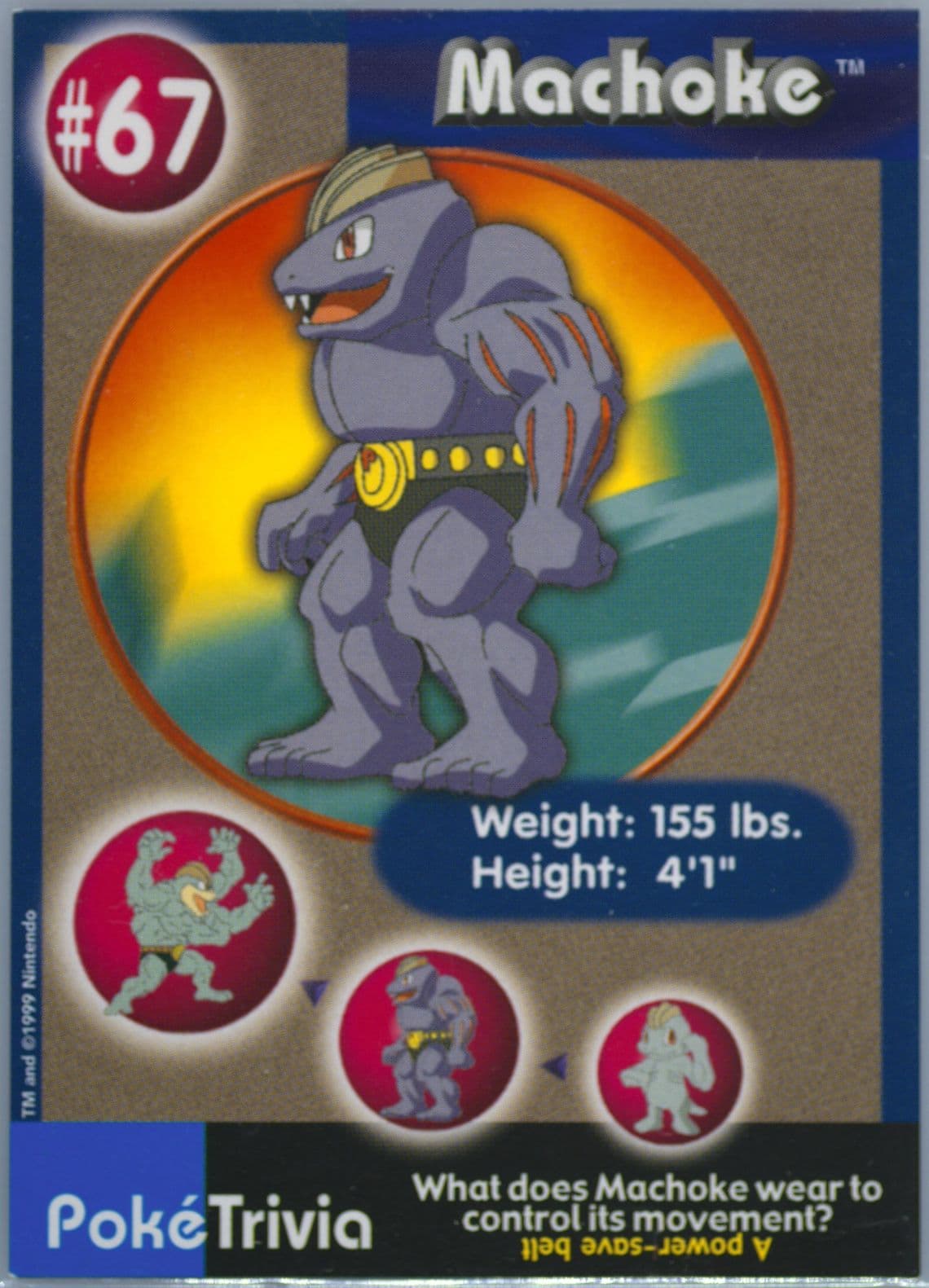 Machoke (67) 1999 Pokemon Burger King