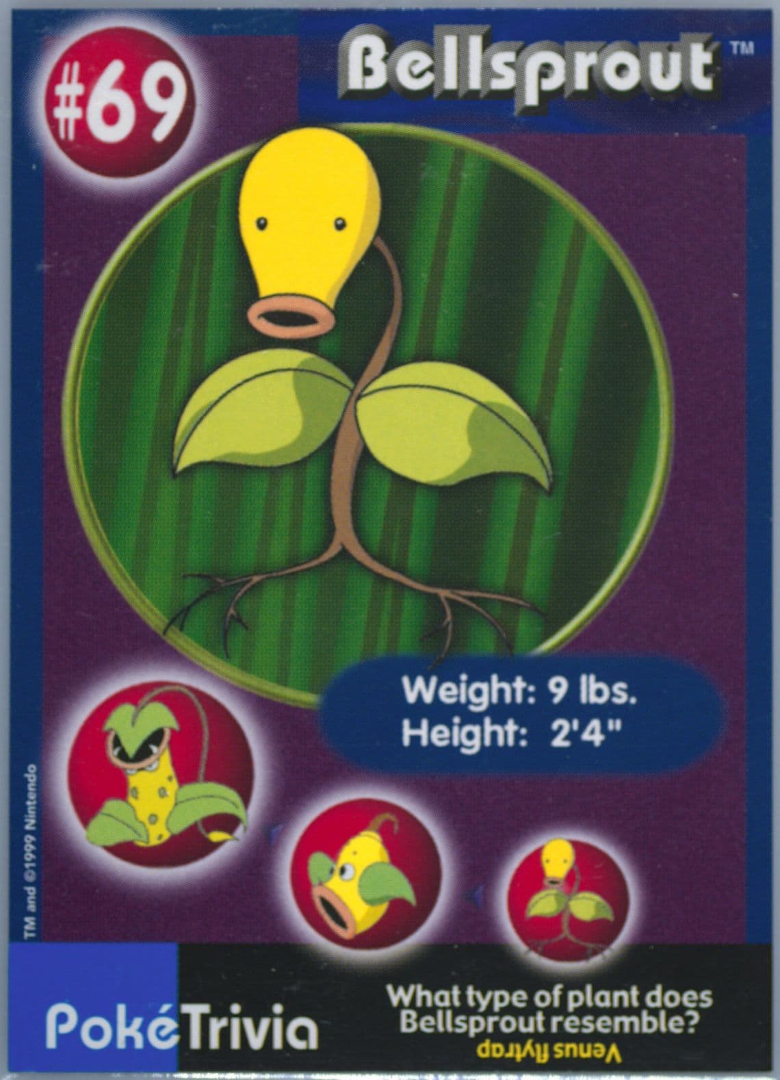 Bellsprout (69) 1999 Pokemon Burger King