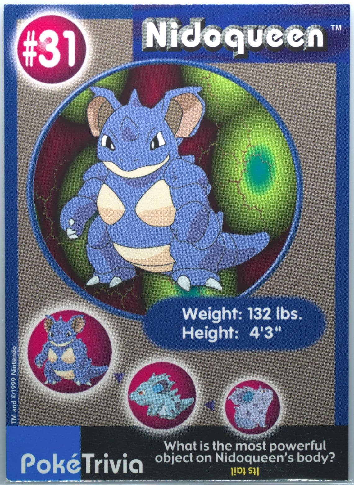 Nidoqueen (31) 1999 Pokemon Burger King