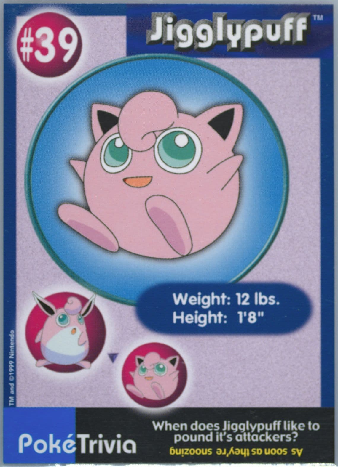 Jigglypuff (39) 1999 Pokemon Burger King