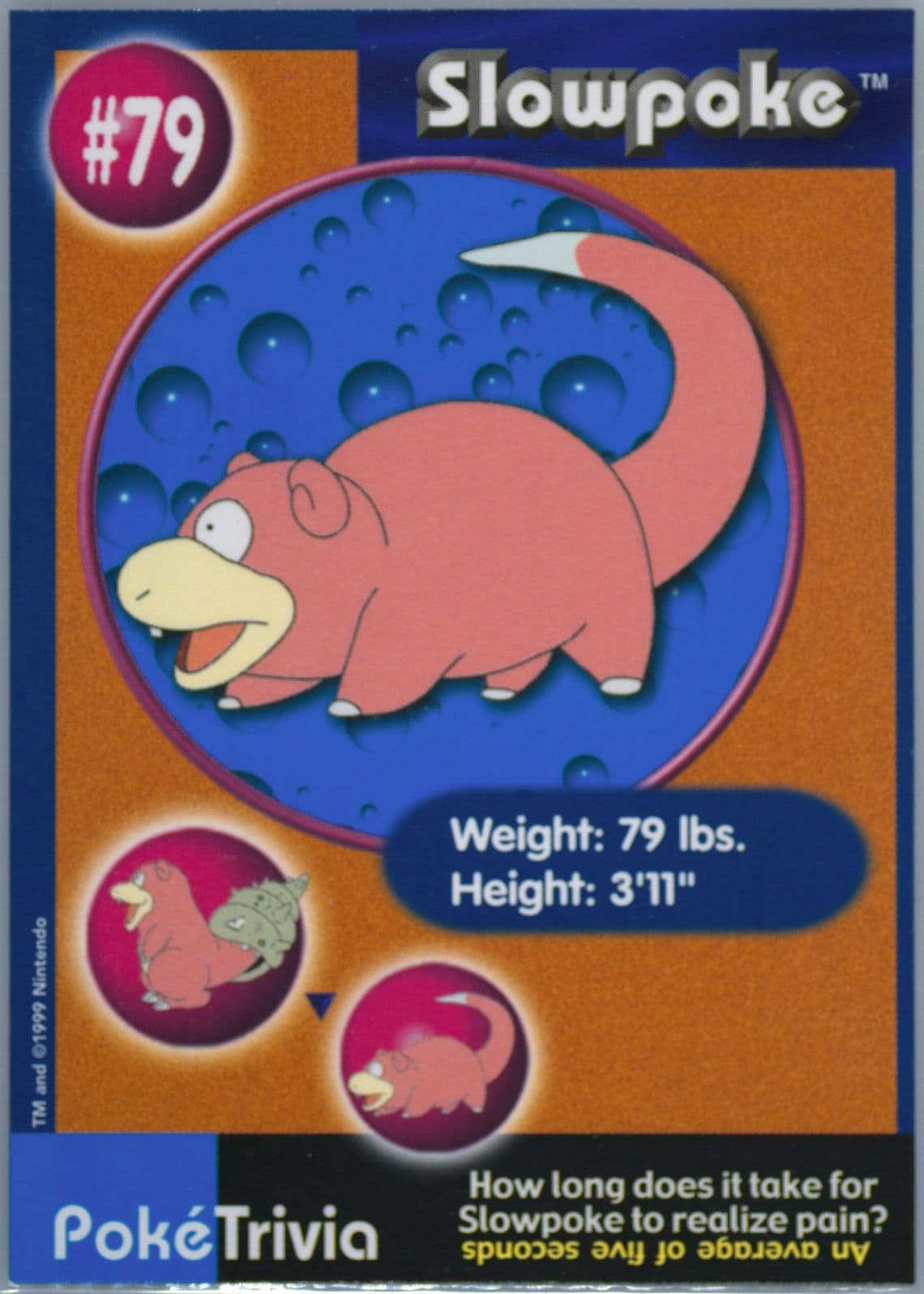 Slowpoke (79) 1999 Pokemon Burger King
