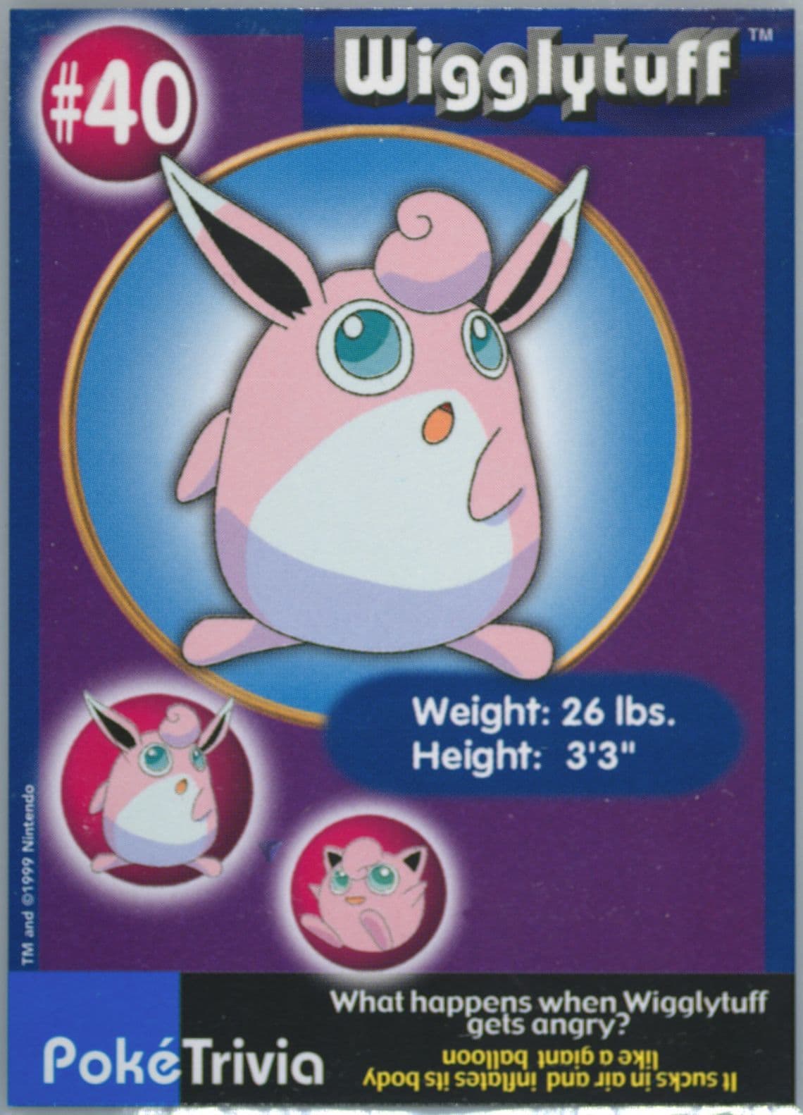 Wigglytuff (40) 1999 Pokemon Burger King