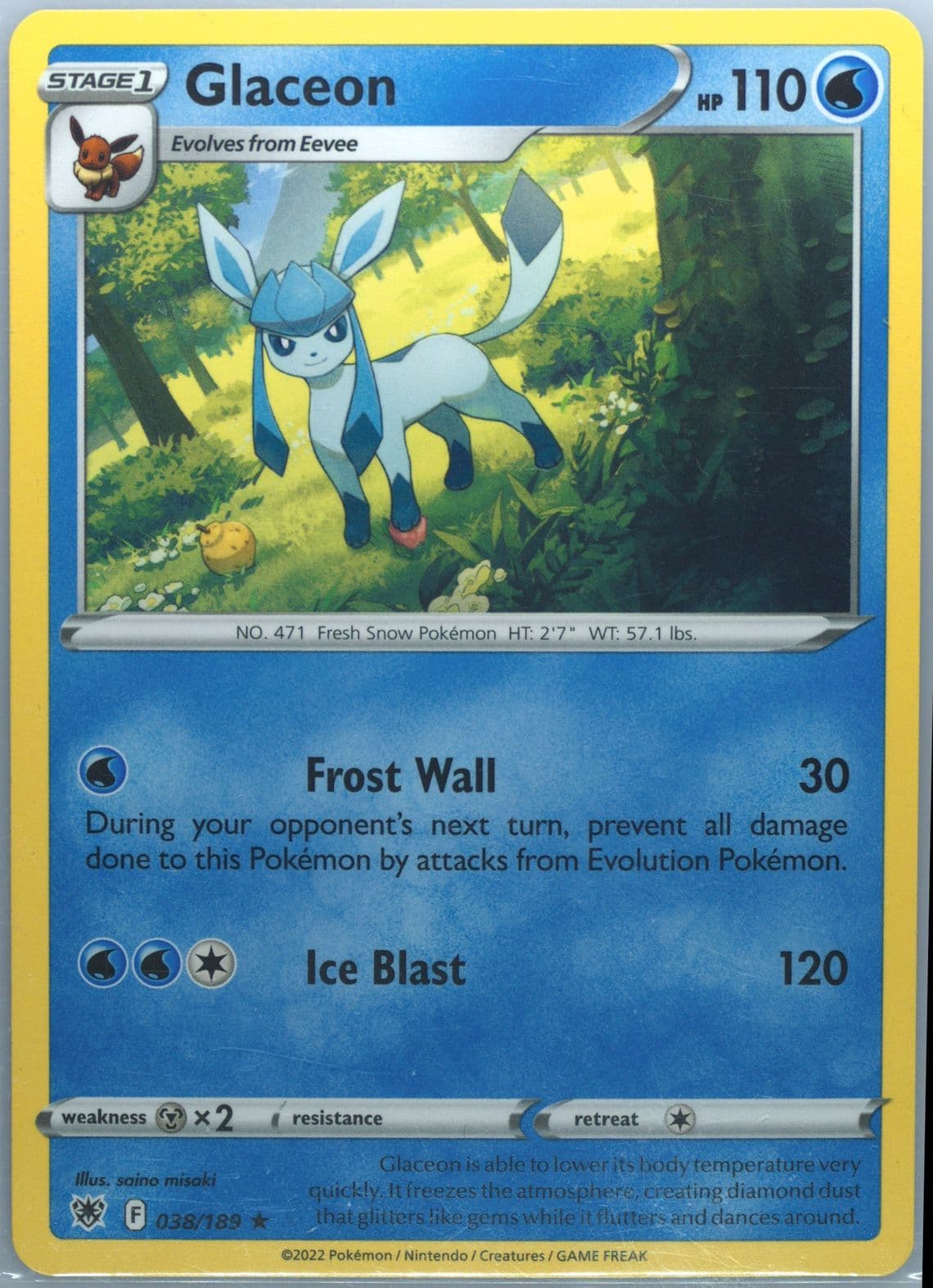 Glaceon (038) 2022 Pokemon Sword & Shield Astral Radiance