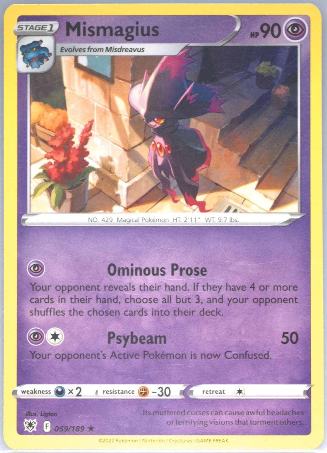 Mismagius (059) 2022 Pokemon Sword & Shield Astral Radiance