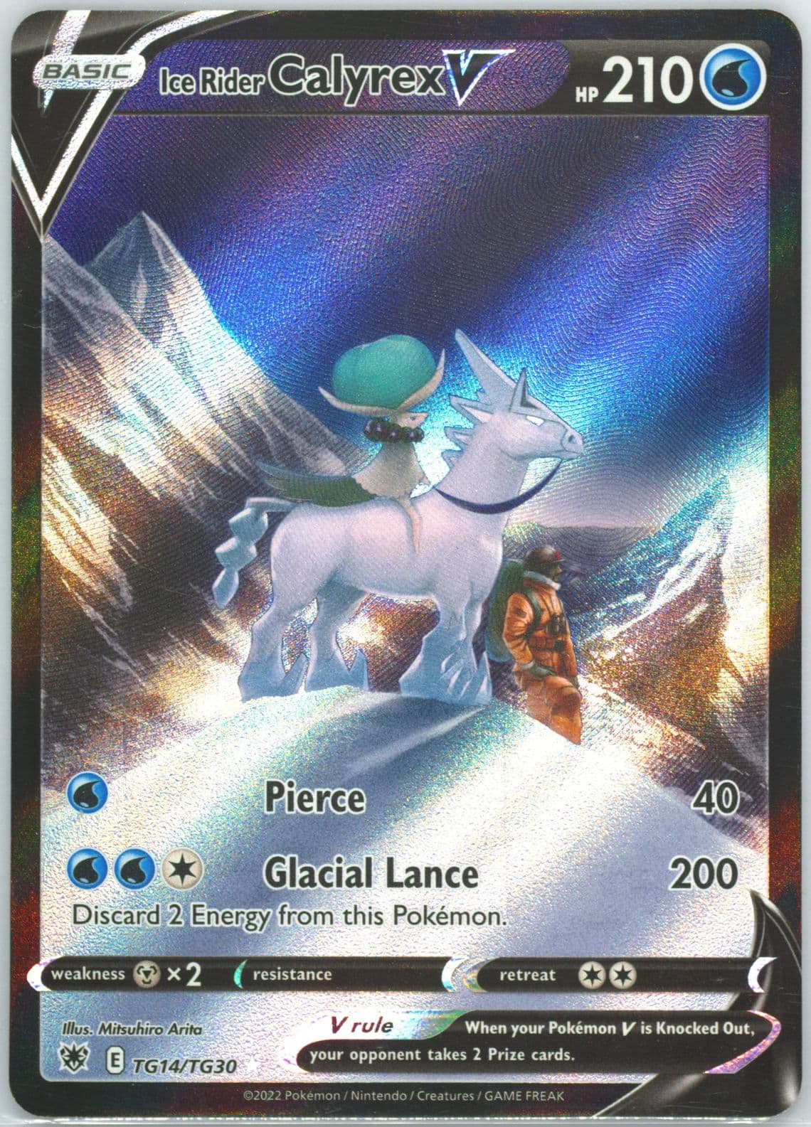 Full Art/Ice Rider Calyrex V (TG14) 2022 Pokemon Sword & Shield Astral Radiance