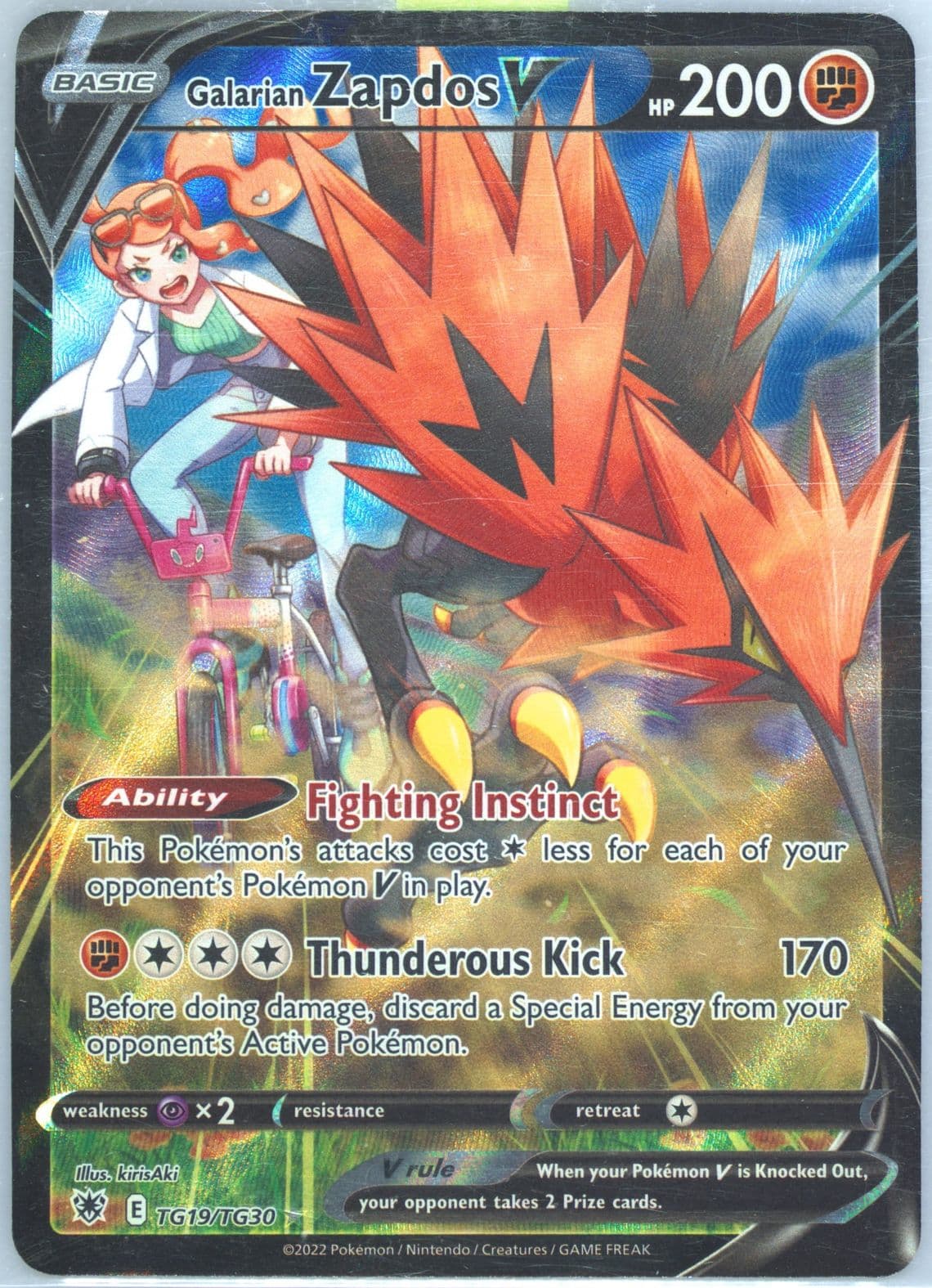 Full Art/Galarian Zapdos V (TG19) 2022 Pokemon Sword & Shield Astral Radiance
