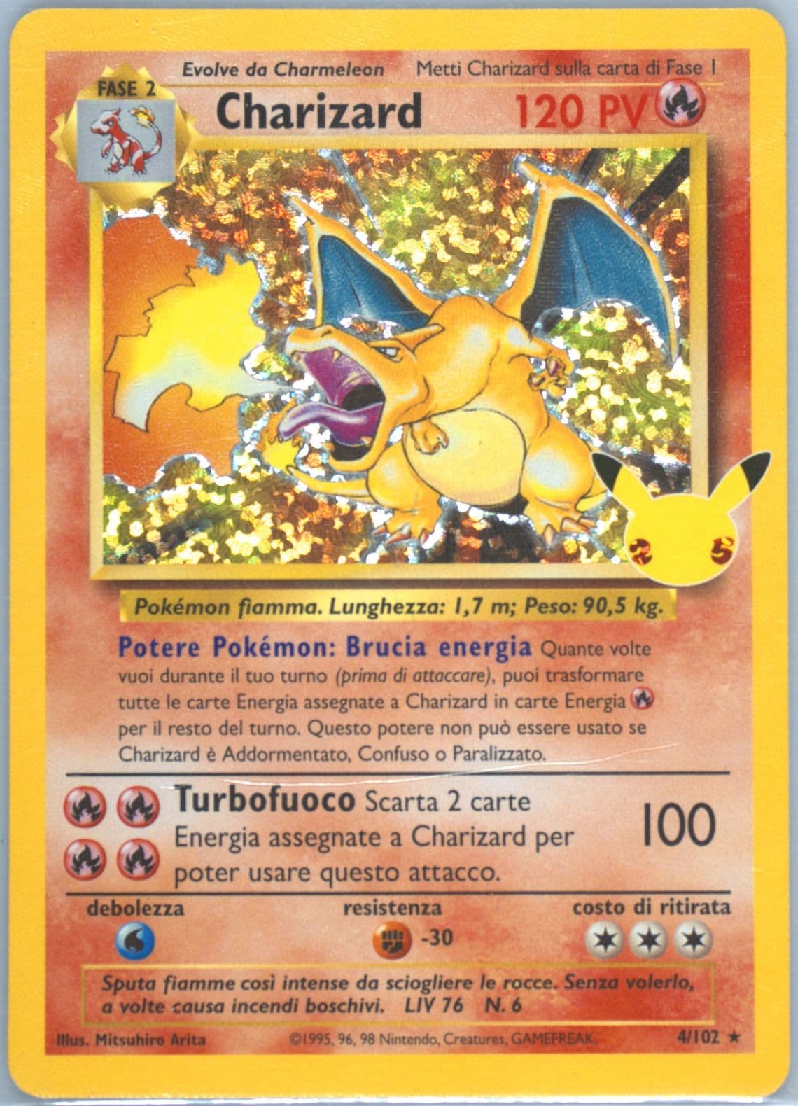 Charizard-Holo Italian (4) 2021 Pokemon Celebrations Classic Collection