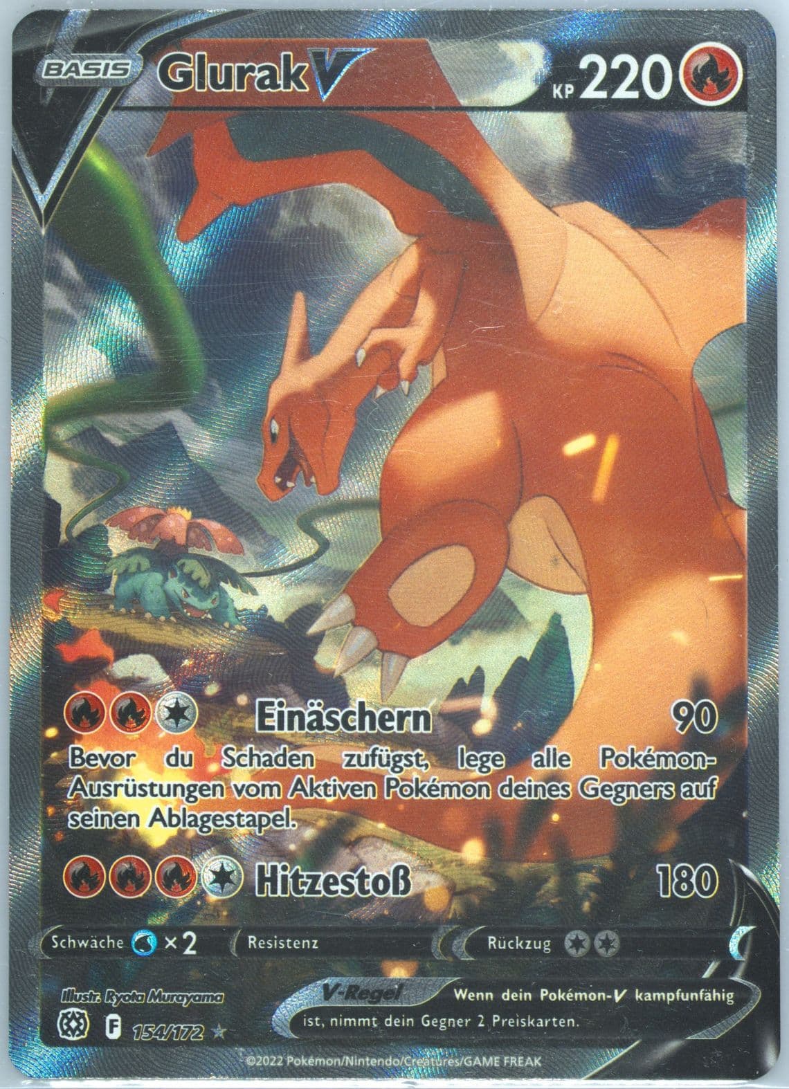 Full Art/Glurak V German (154) 2022 Pokemon Sword & Shield Brilliant Stars