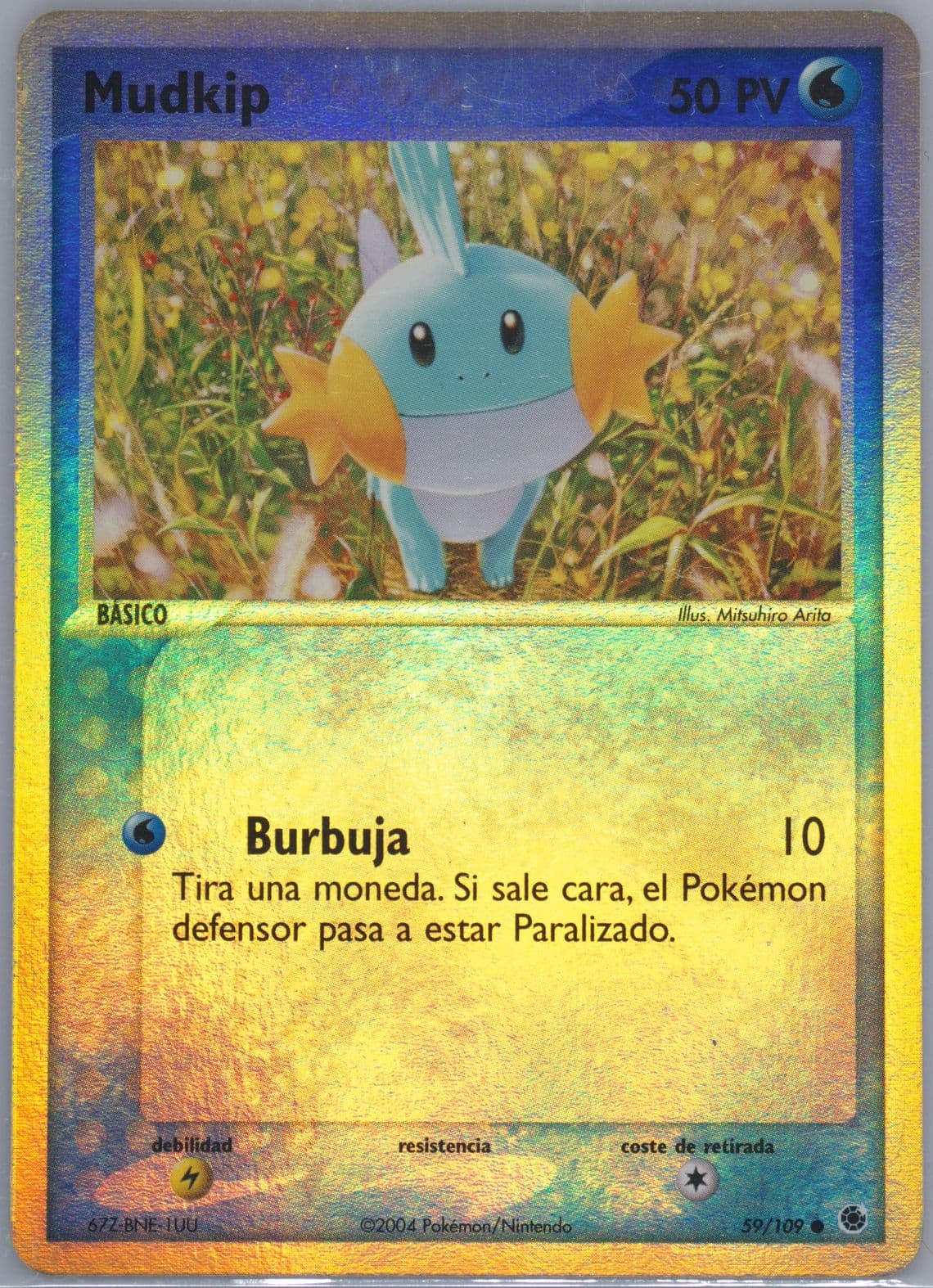 Mudkip-Reverse Foil (59) 2004 Pokemon Spanish EX Ruby & Sapphire