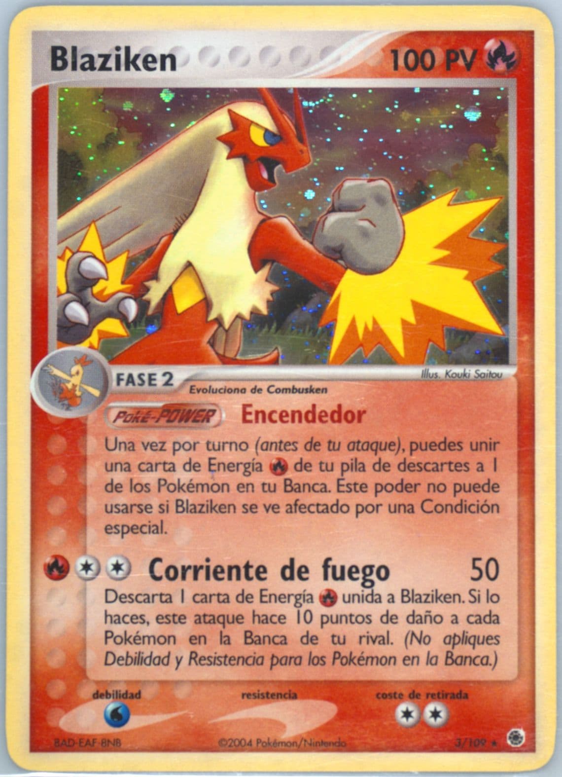 Blaziken-Holo (3) 2004 Pokemon Spanish EX Ruby & Sapphire