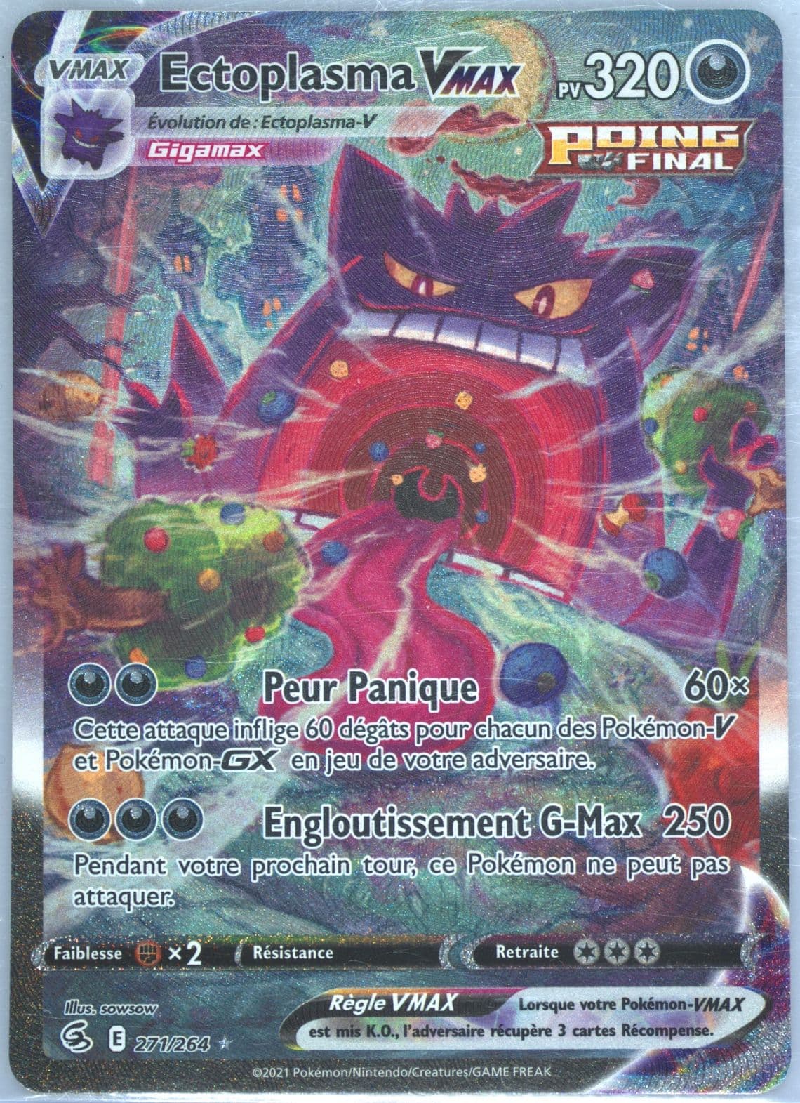 Full Art/Ectoplasma Vmax French-Secret (271) 2021 Pokemon Sword & Shield Fusion Strike